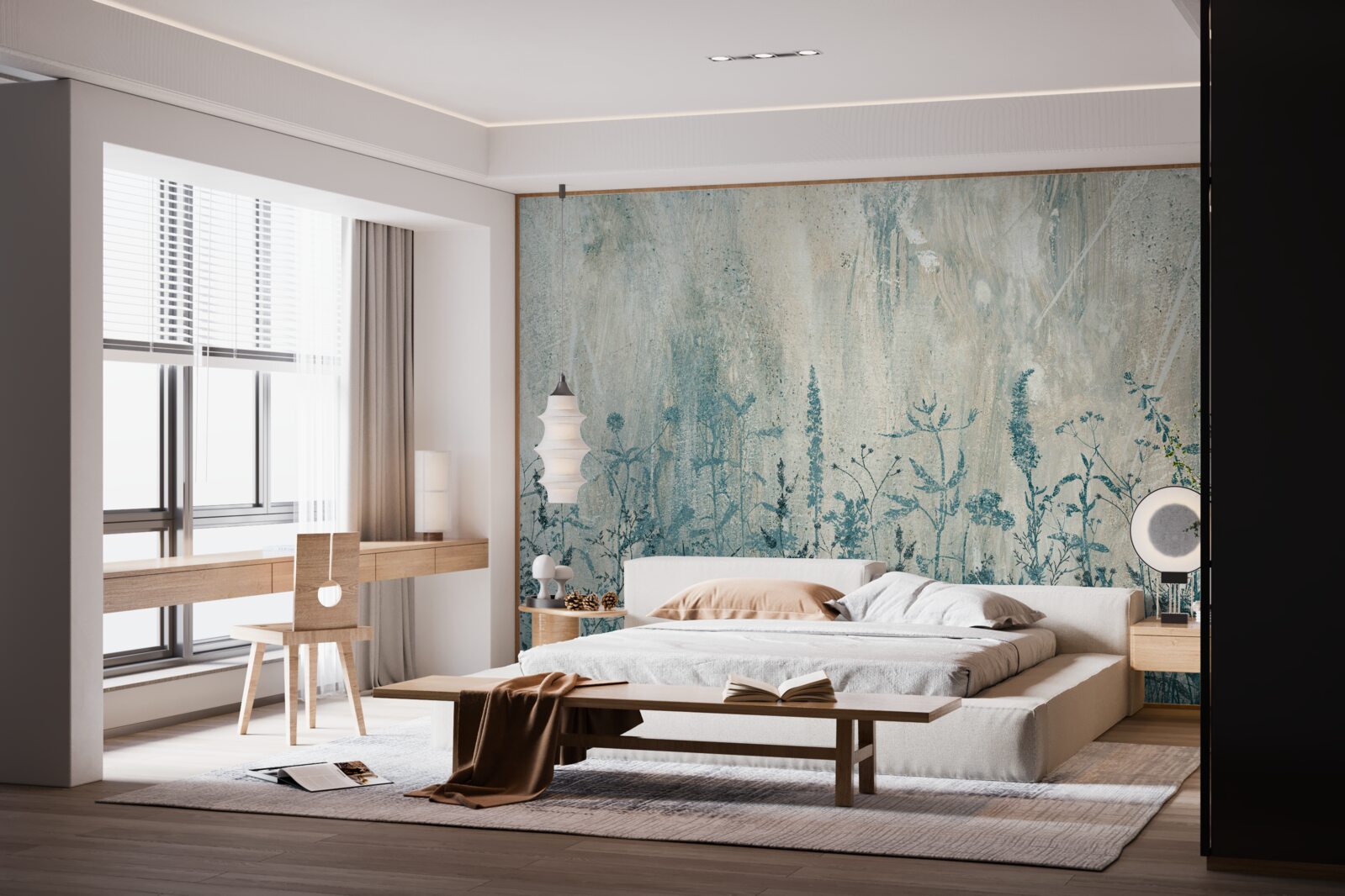 Fototapeta przy obfitych opadach deszczu kwitną rośliny polne