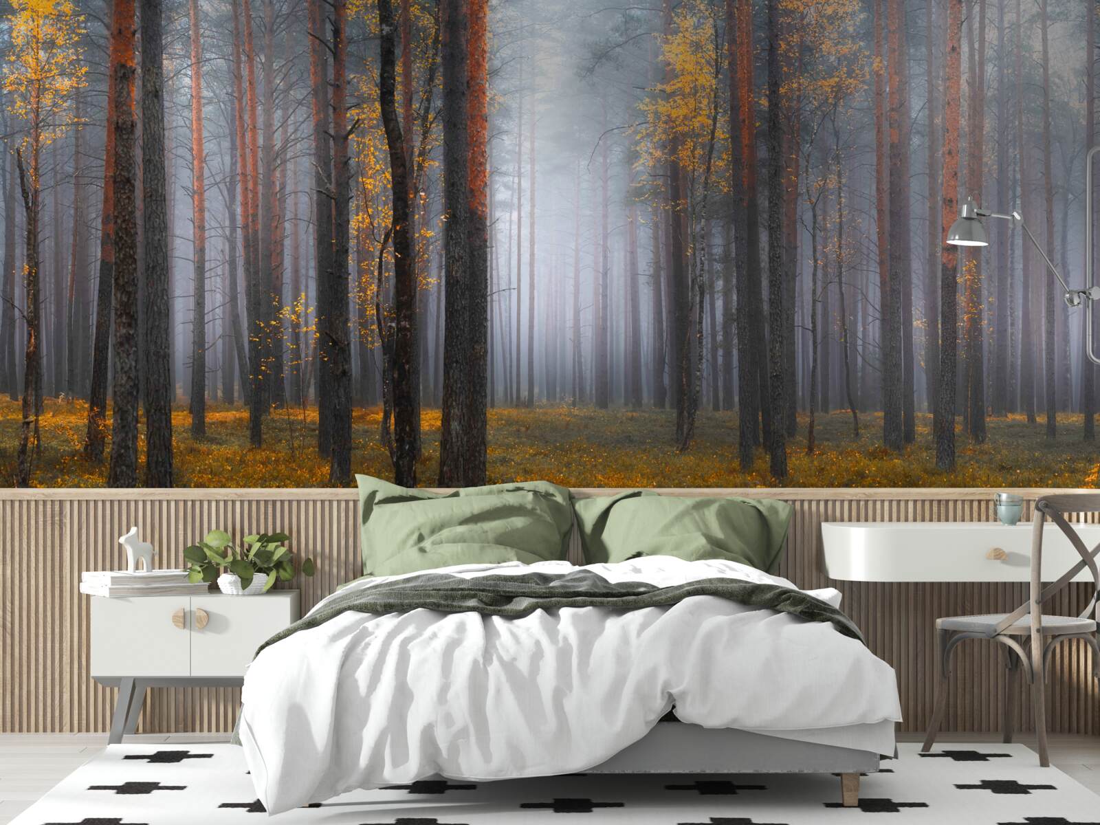 Fototapeta gęsta mgła spowija las