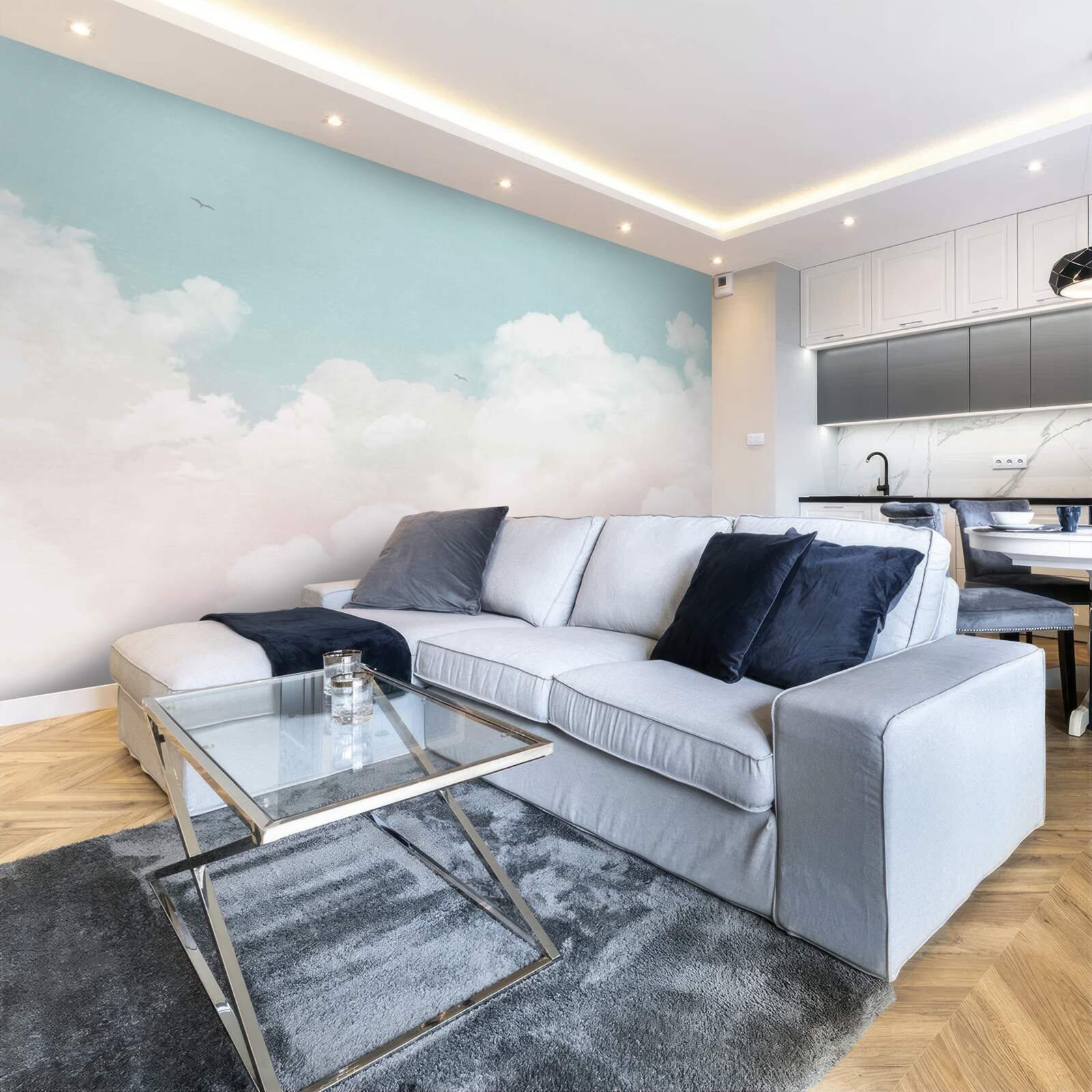 Fototapeta gęste mleczne chmury