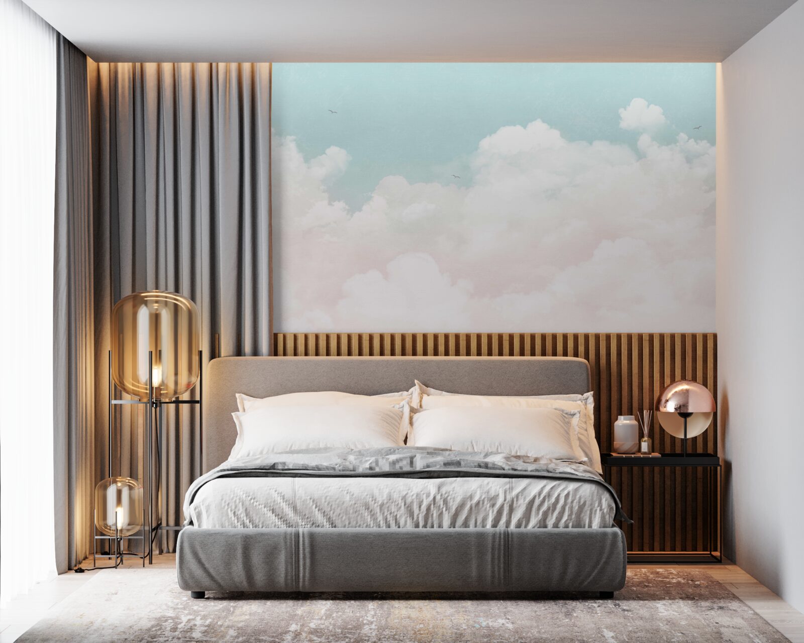 Fototapeta gęste mleczne chmury