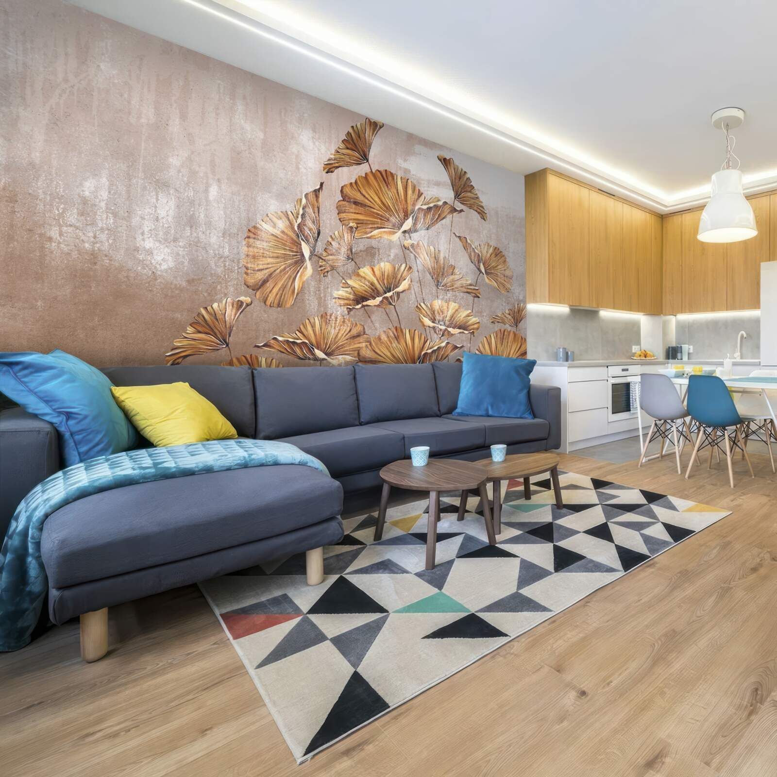 Fototapeta jesienne kwiaty w deszczu