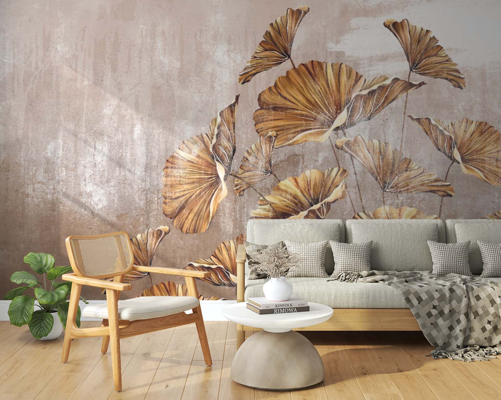 Fototapeta jesienne kwiaty w deszczu