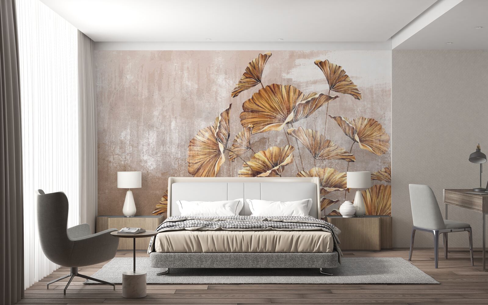 Fototapeta jesienne kwiaty w deszczu