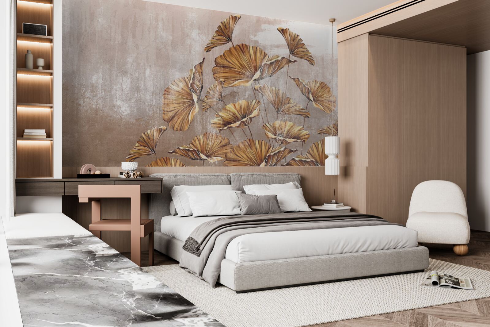 Fototapeta jesienne kwiaty w deszczu