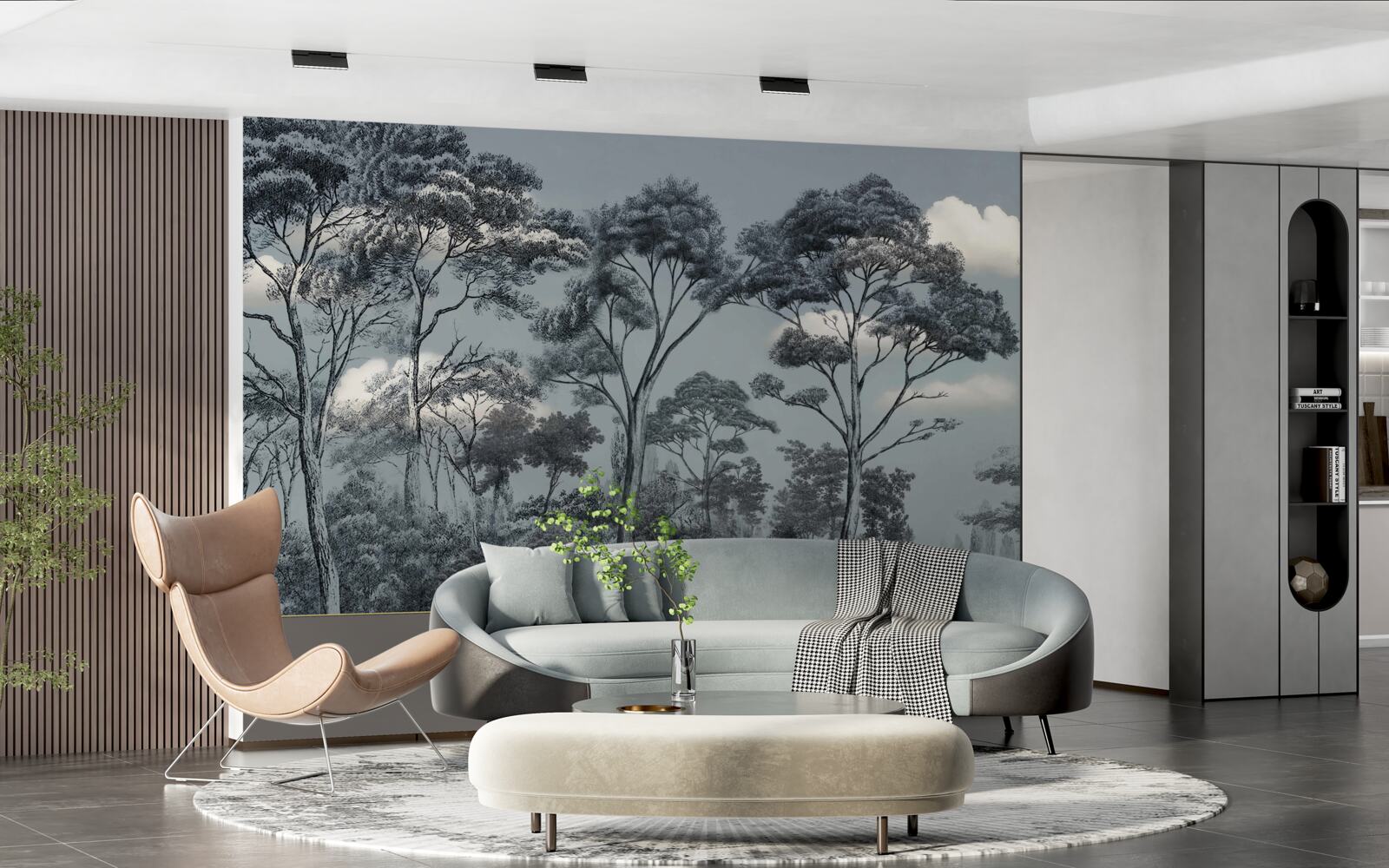 Fototapeta las pogrąża się w nadchodzącej nocy