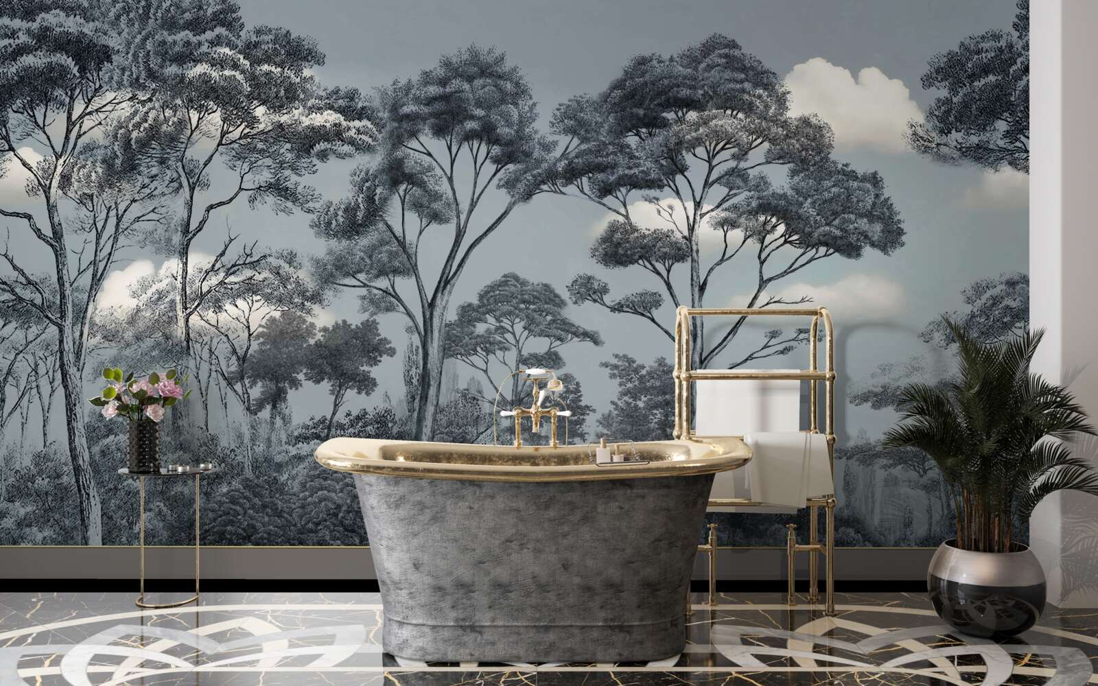 Fototapeta las pogrąża się w nadchodzącej nocy