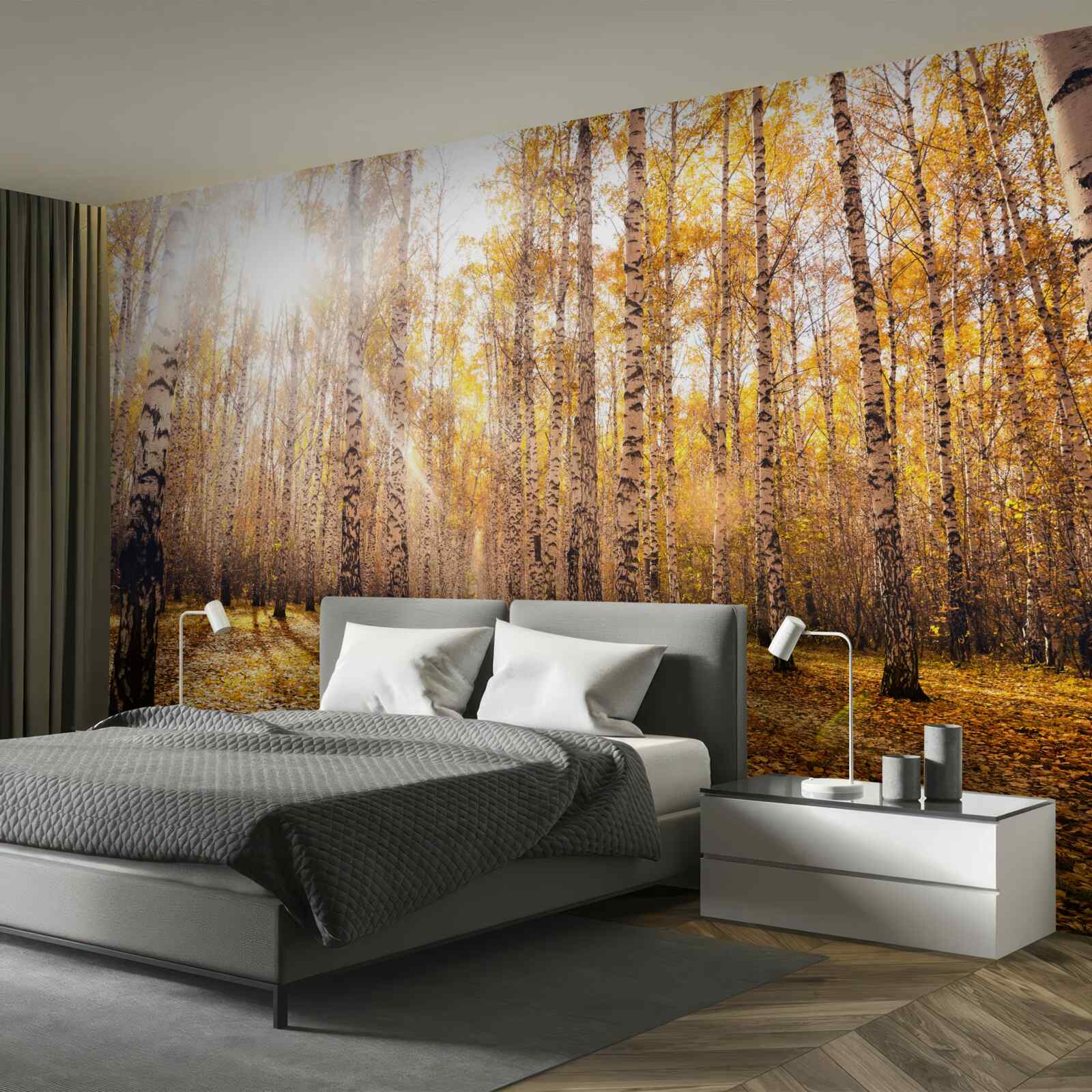 Fototapeta błysnął o świcie jesiennego gaju