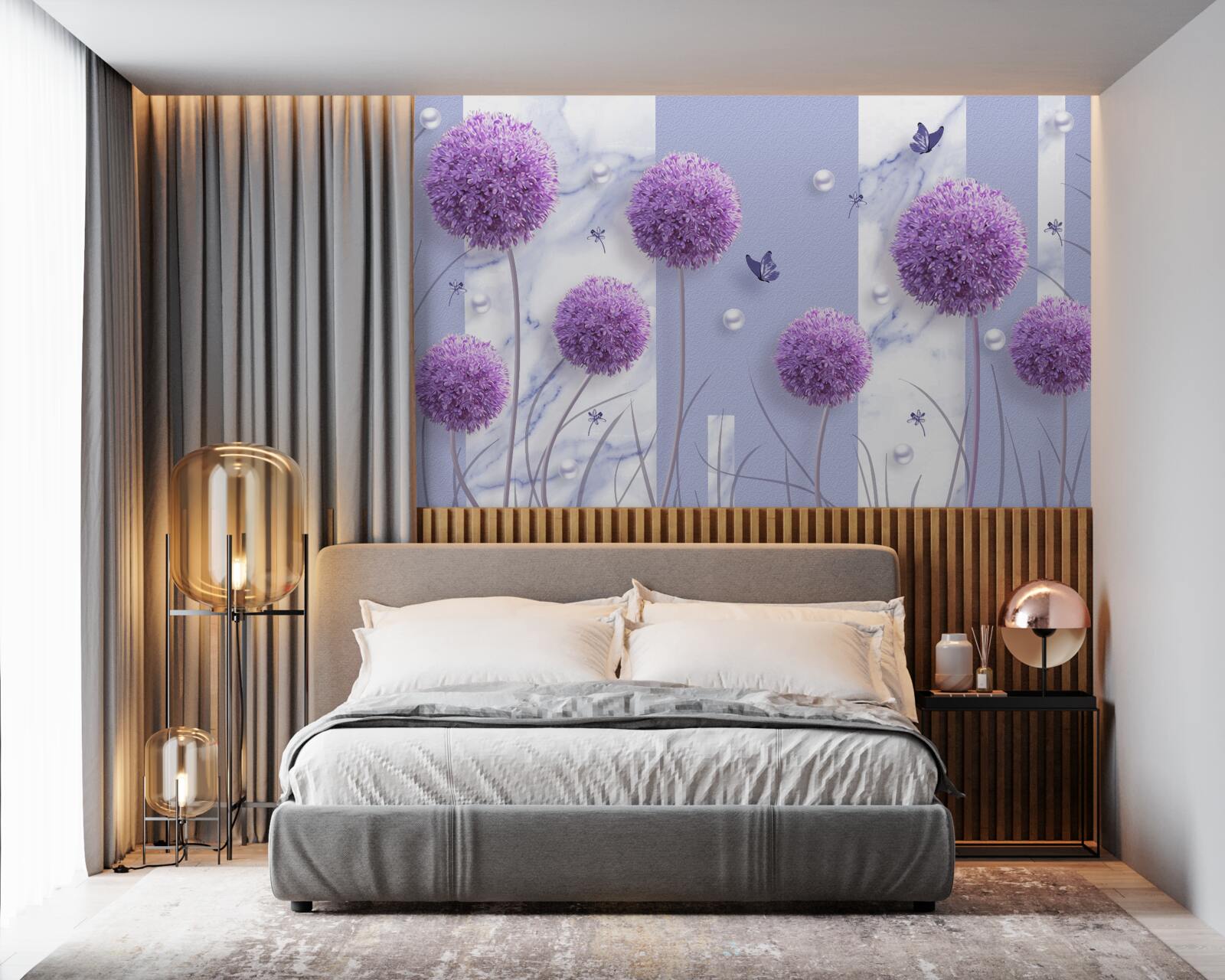 Fototapeta główki kwiatowe łąk liliowych