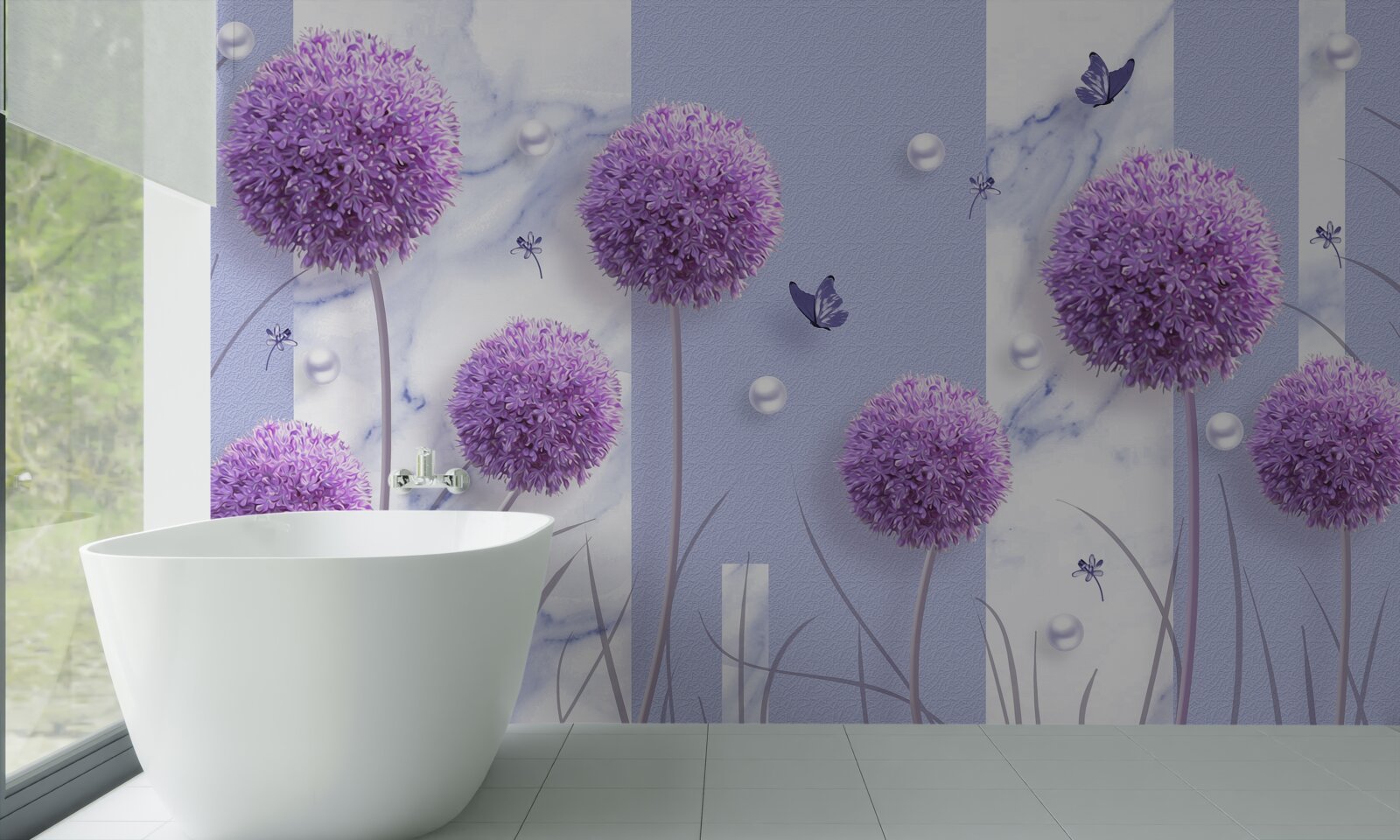 Fototapeta główki kwiatowe łąk liliowych