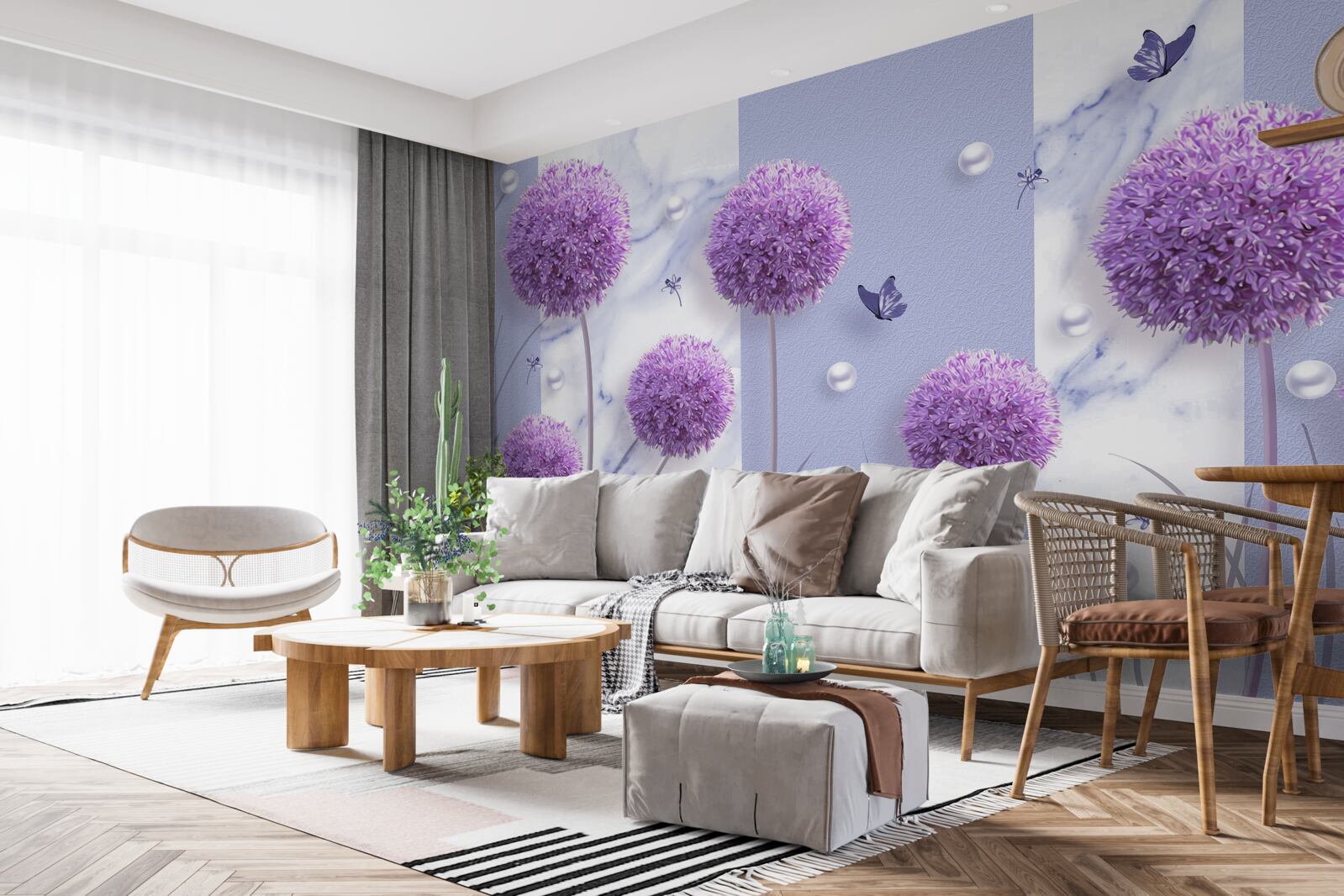 Fototapeta główki kwiatowe łąk liliowych