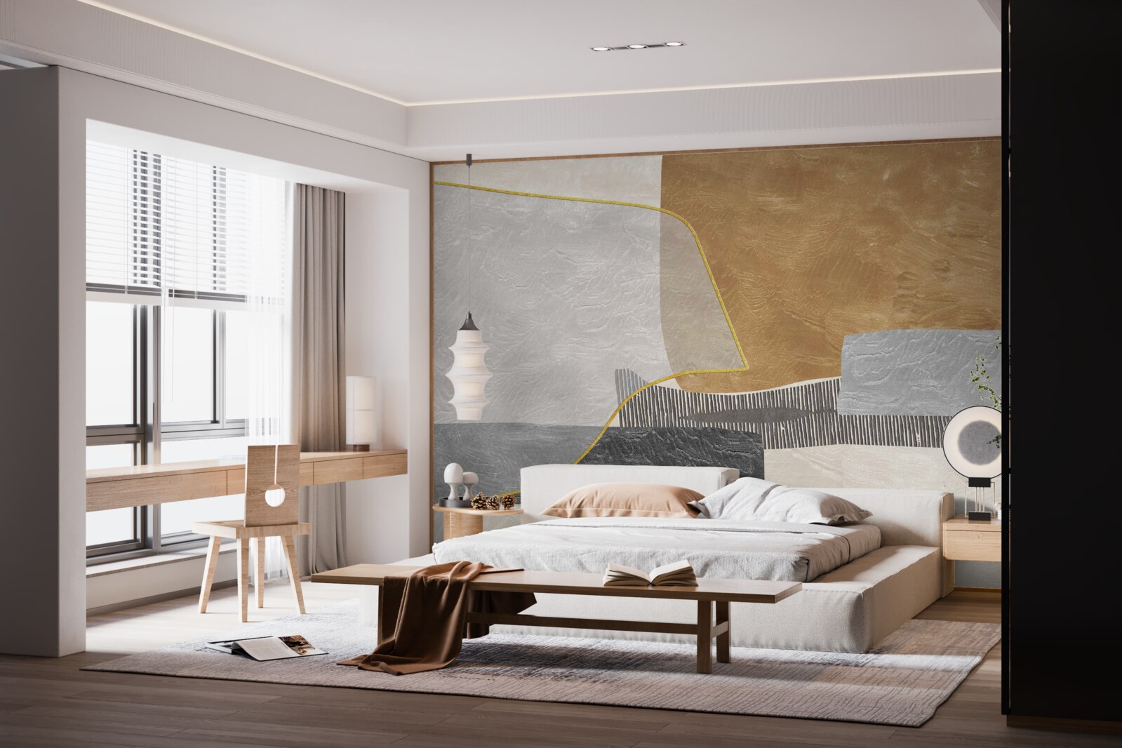 Fototapeta statek pokonuje wodne przestrzenie abstrakcji