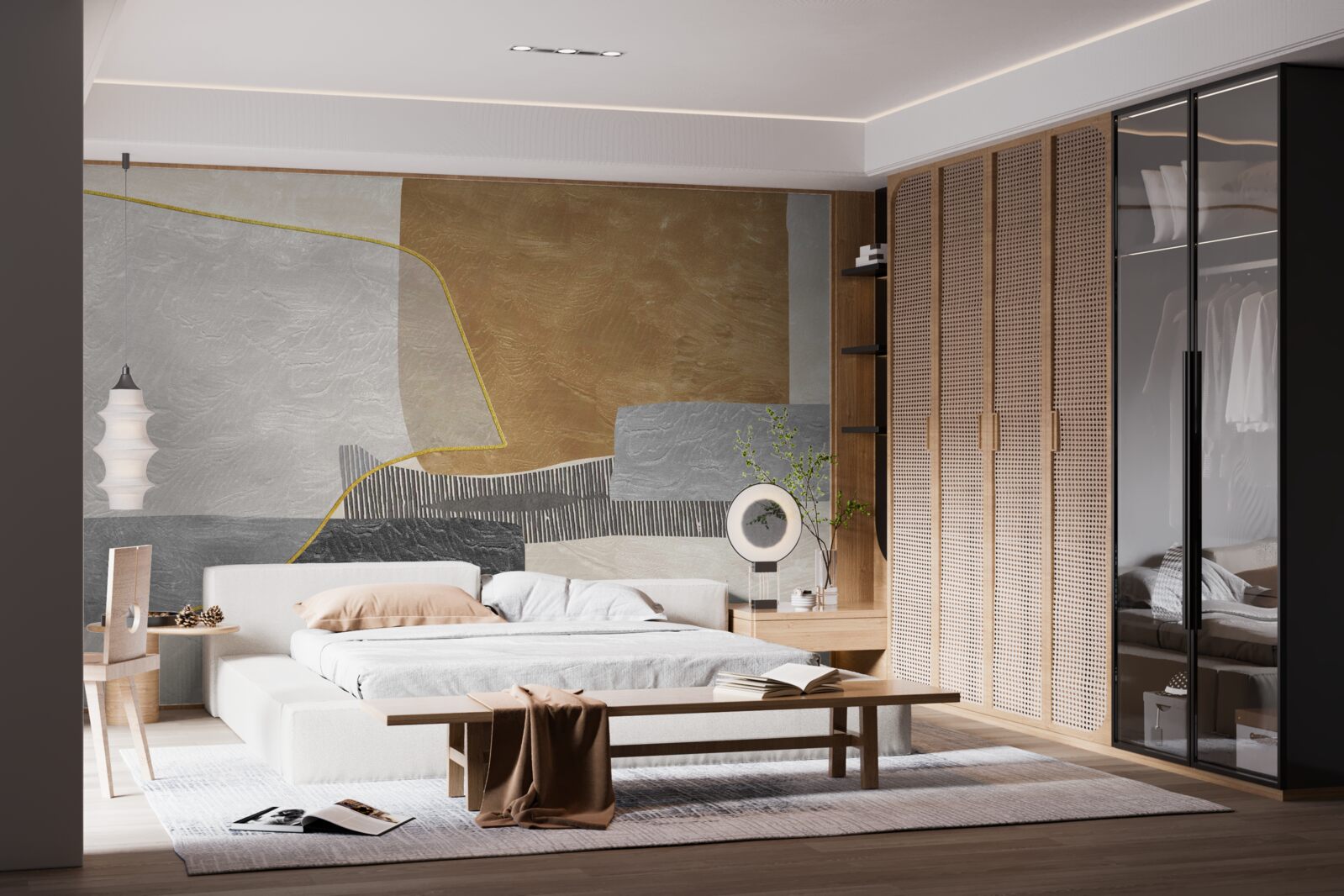 Fototapeta statek pokonuje wodne przestrzenie abstrakcji