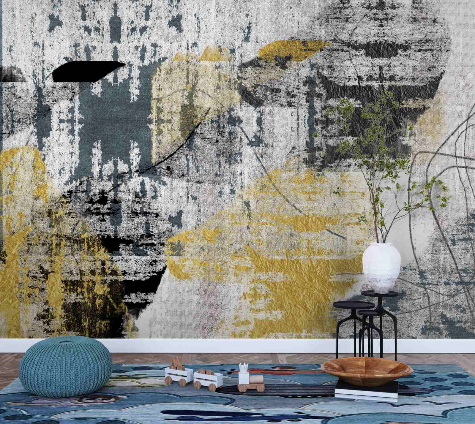 Fototapeta tło utworzone z abstrakcji odcieni czerni i złota