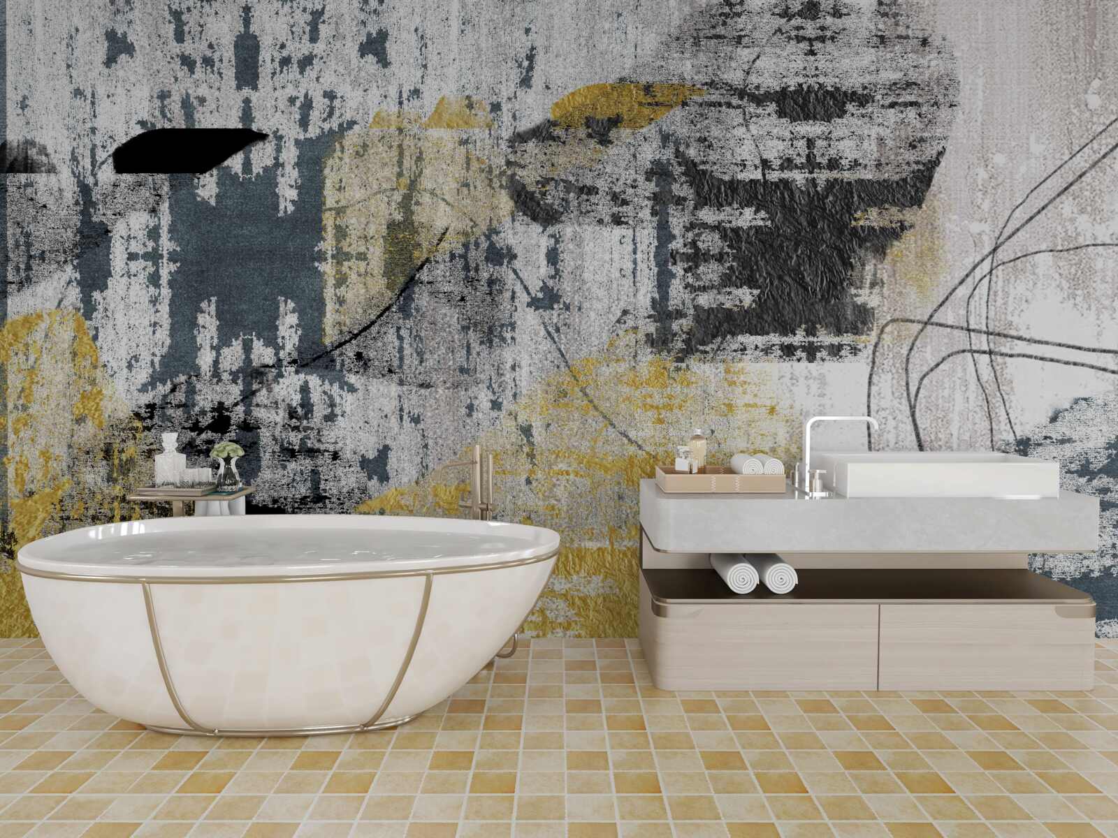 Fototapeta tło utworzone z abstrakcji odcieni czerni i złota