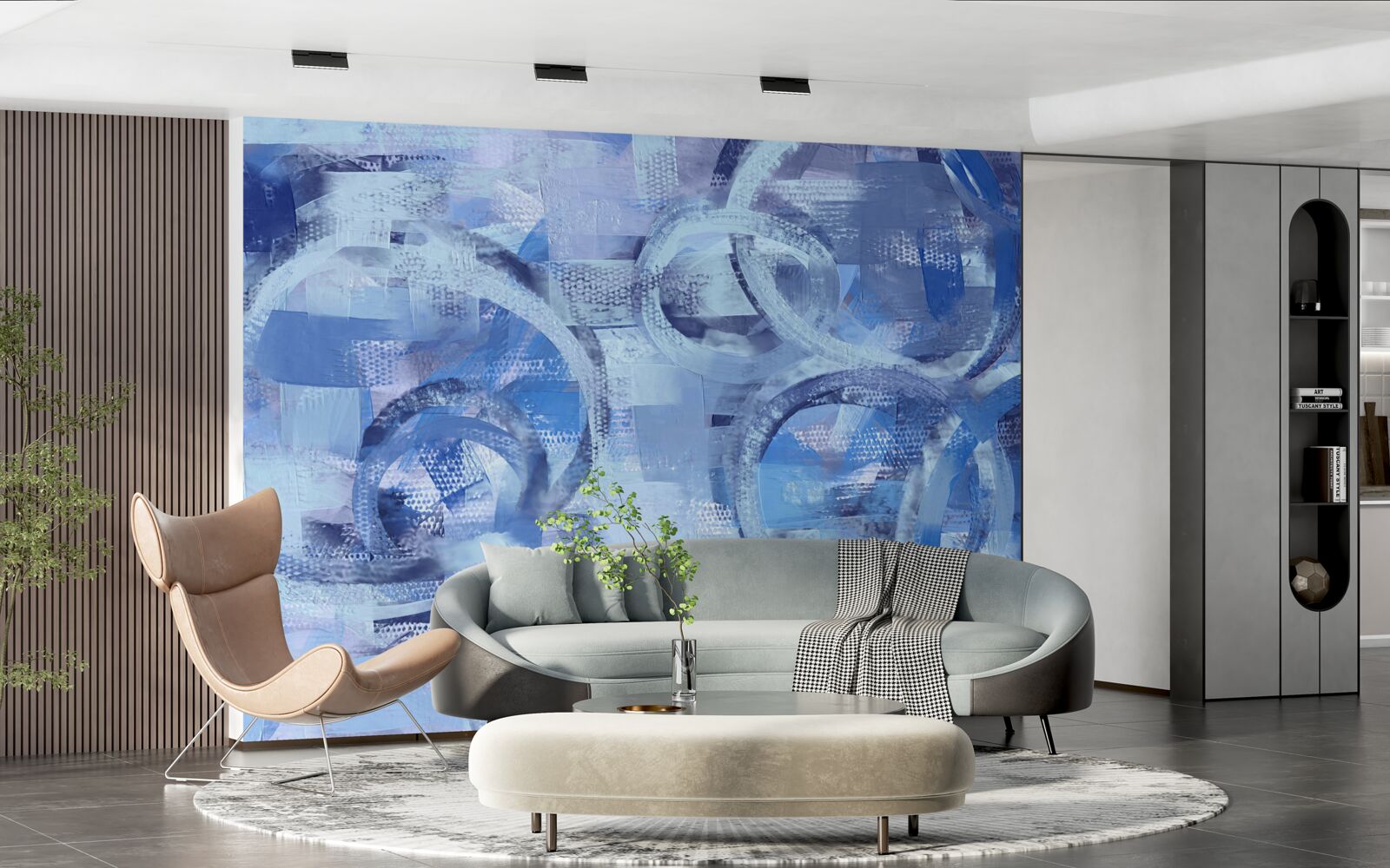 Fototapeta pierścienie wodne na niebieskiej powierzchni