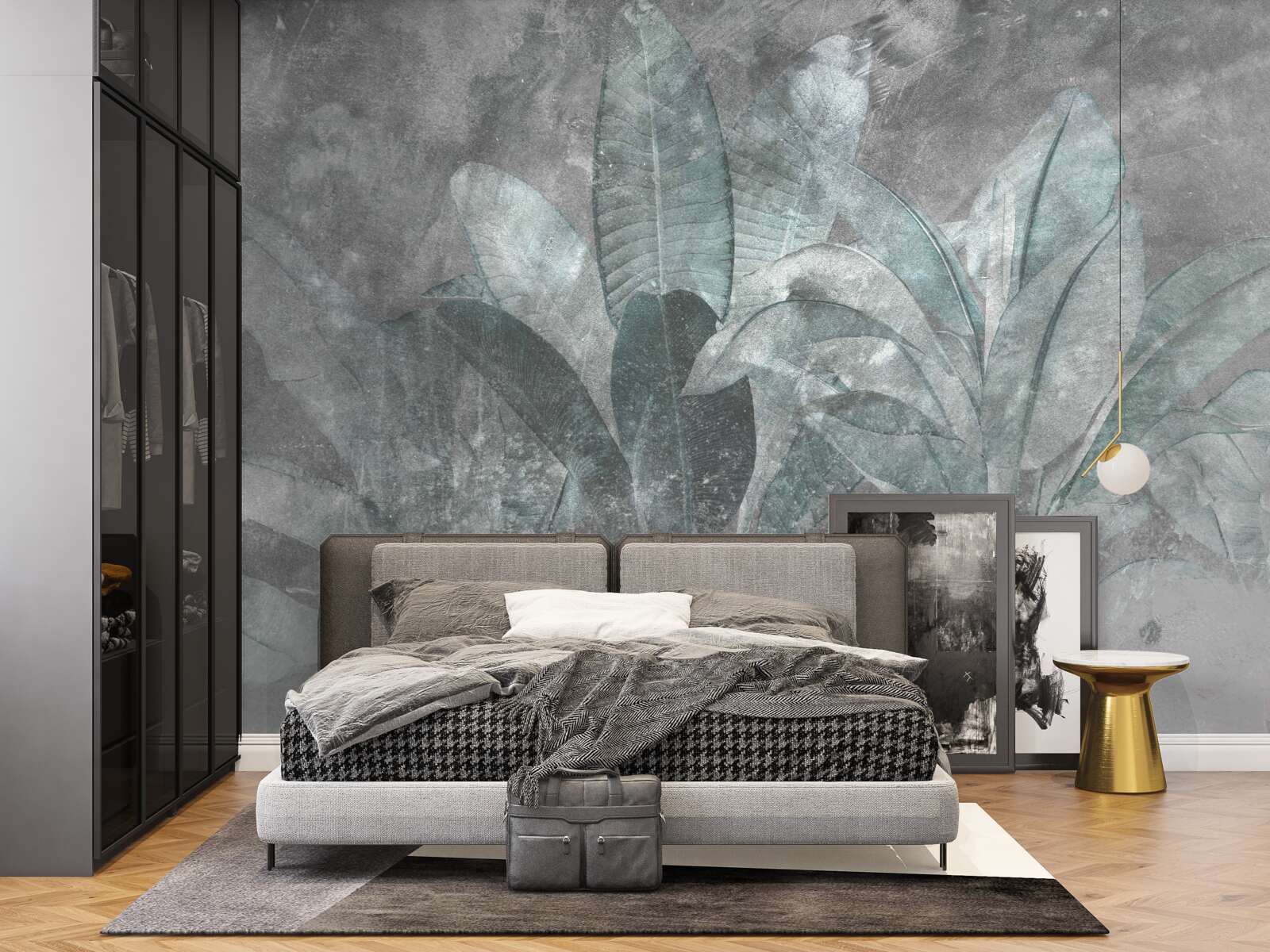 Fototapeta paproć pod gęstą ulewą