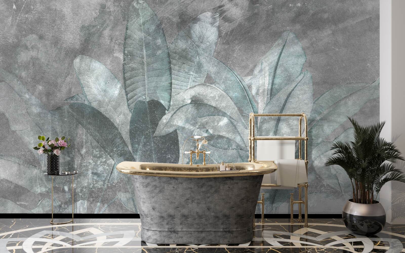 Fototapeta paproć pod gęstą ulewą