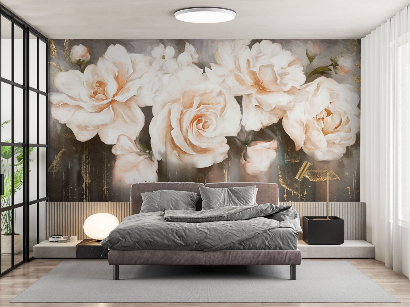 Fototapeta róże mają luksusowy kremowy odcień