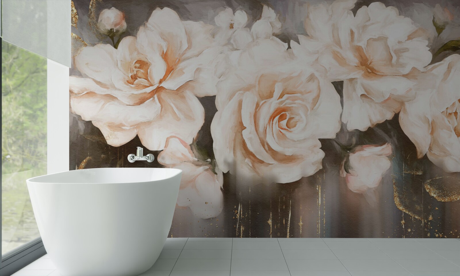 Fototapeta róże mają luksusowy kremowy odcień