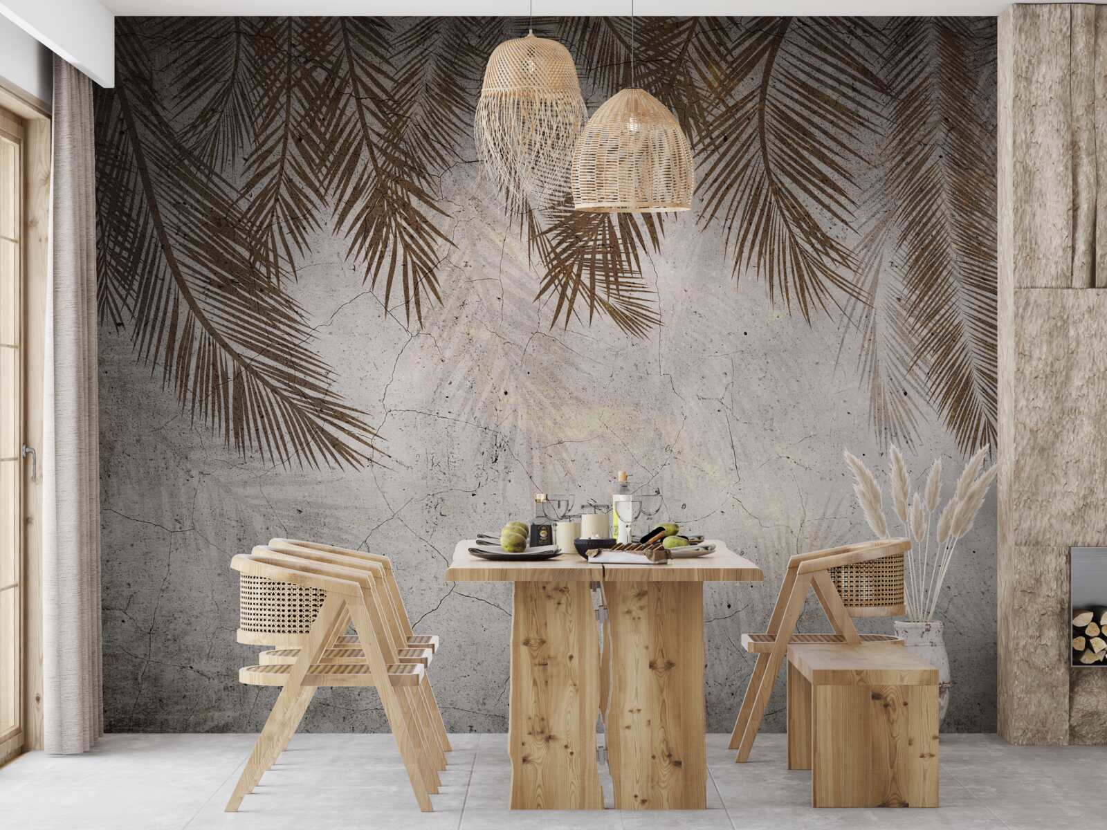 Fototapeta zwisają złote liście paproci