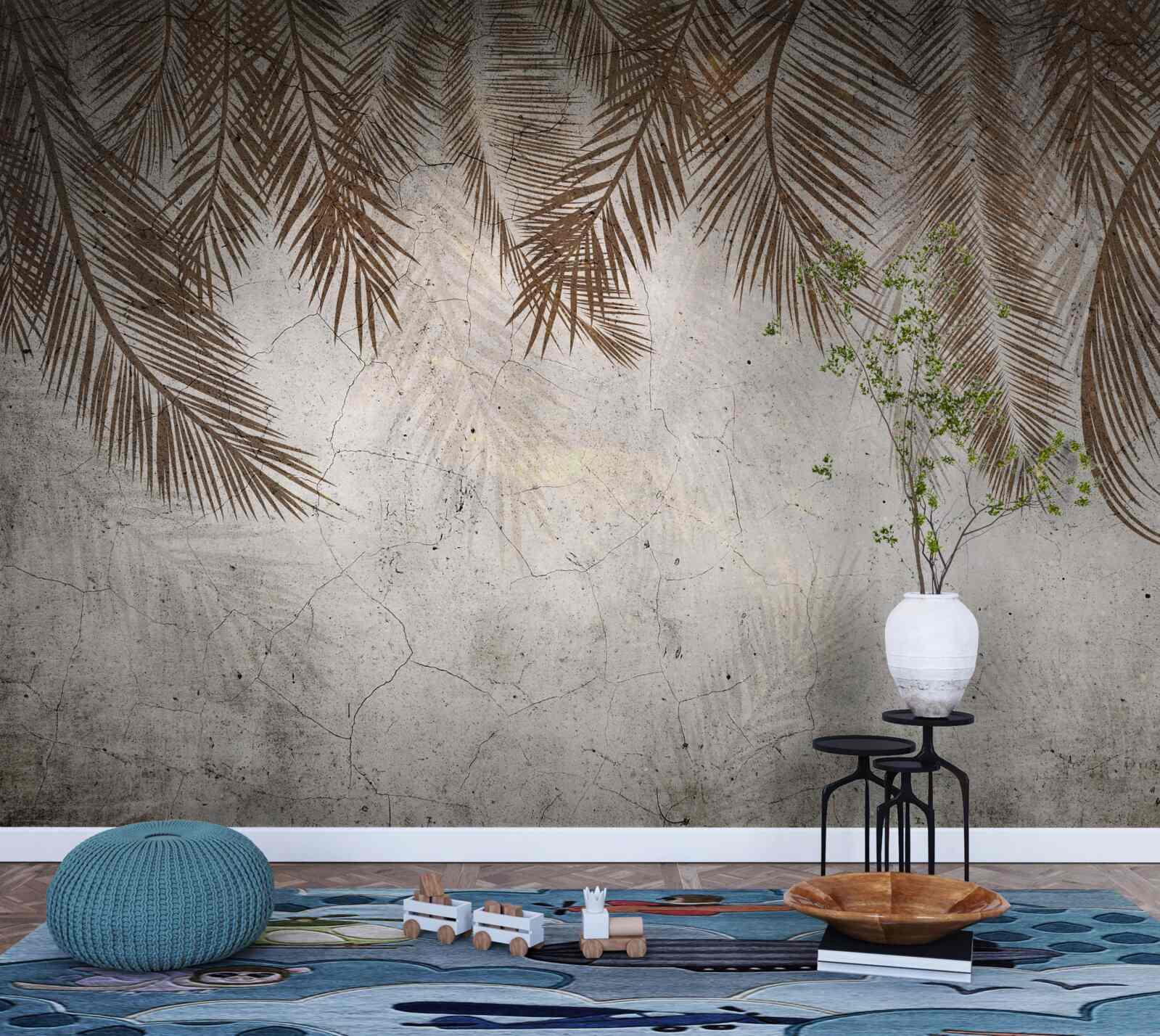 Fototapeta zwisają złote liście paproci