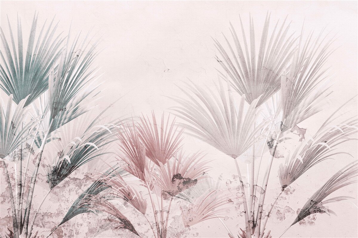 Fototapeta wielobarwne tropikalne paprocie