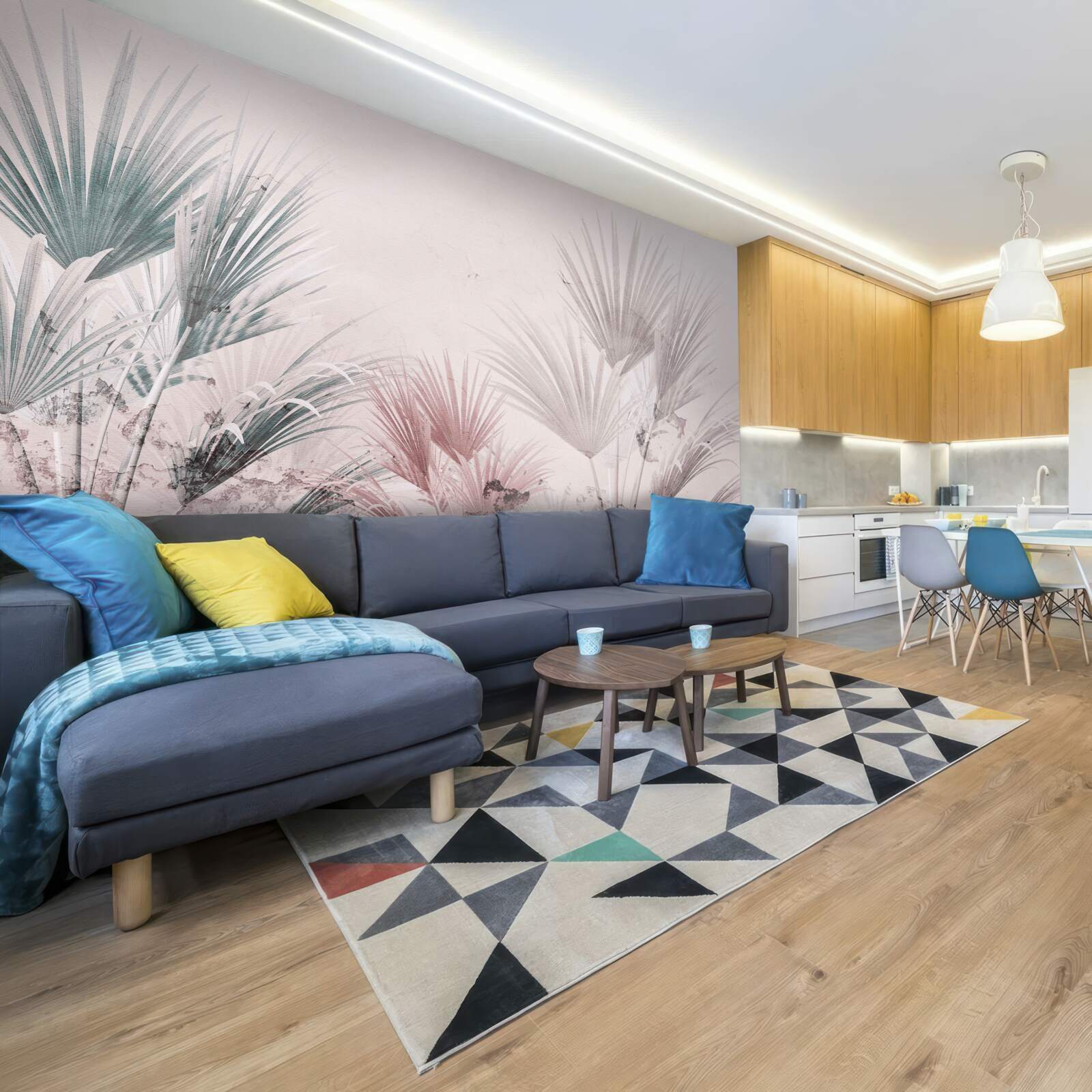 Fototapeta wielobarwne tropikalne paprocie