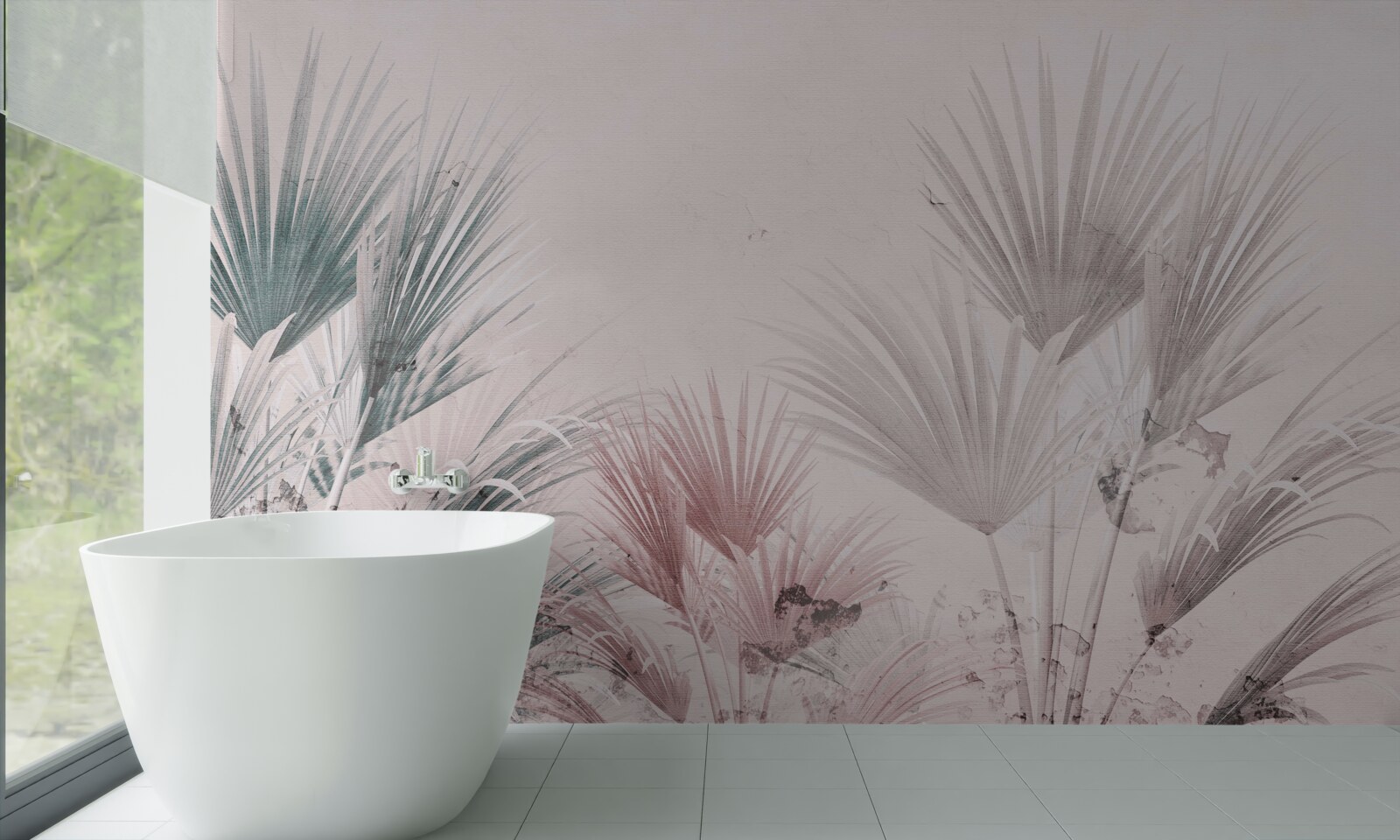 Fototapeta wielobarwne tropikalne paprocie