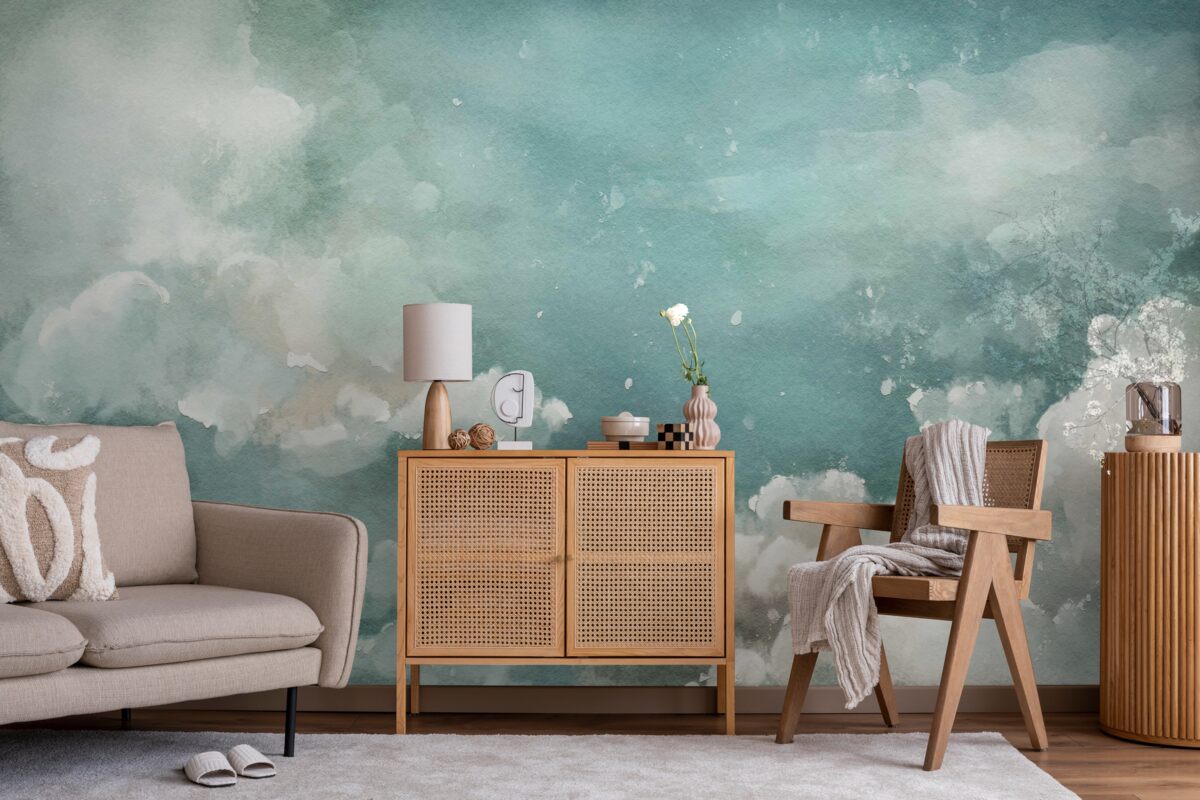 Fototapeta chmury nad spokojną powierzchnią wody