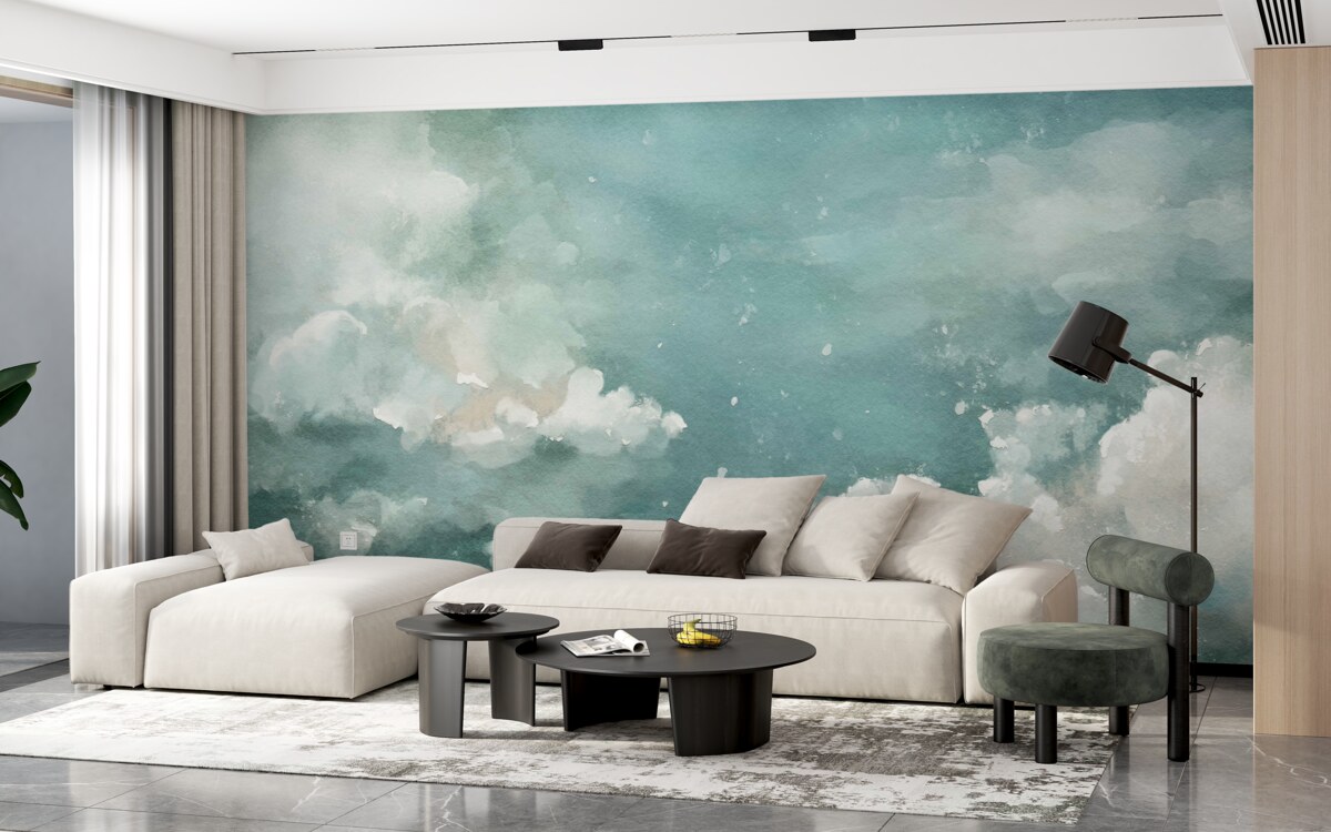 Fototapeta chmury nad spokojną powierzchnią wody