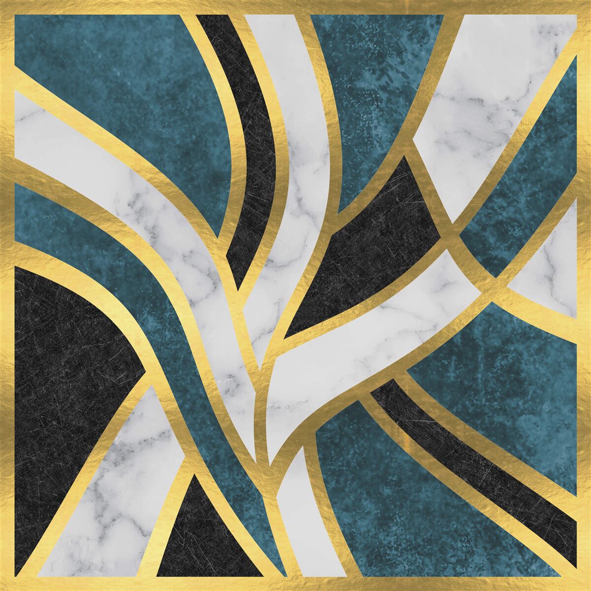 Fototapeta złote, gładko zarysowane postacie spotykające się w centrum