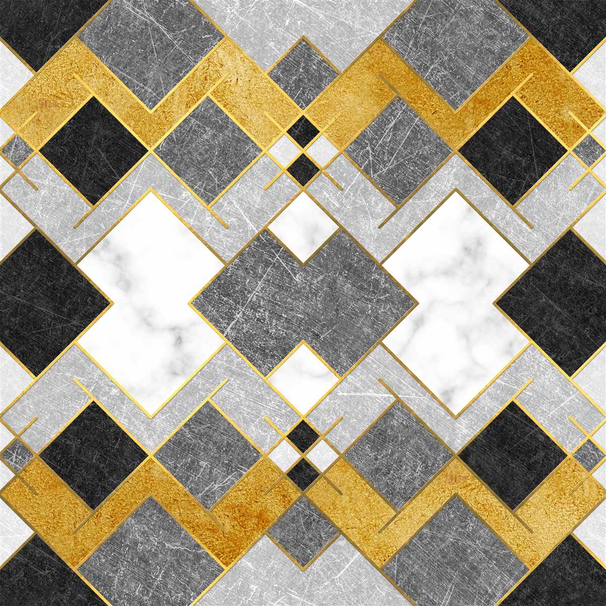 Fototapeta kwadraty o różnych kolorach odbite w lustrze