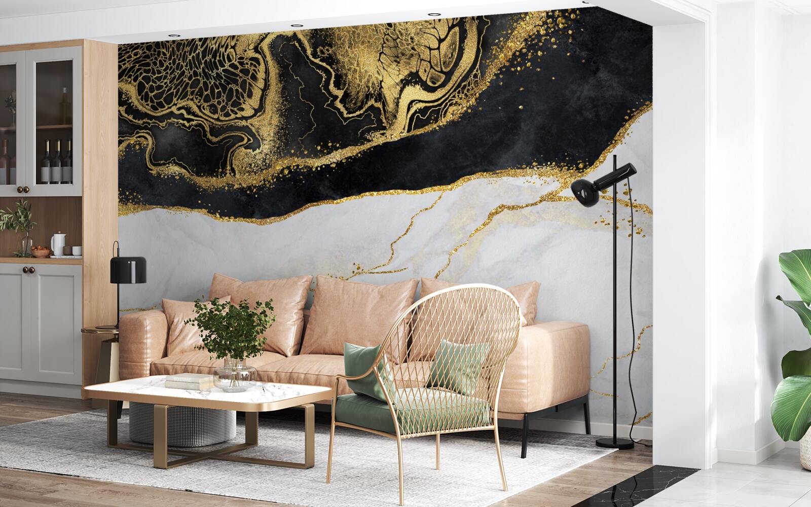 Fototapeta czarne fale otaczają piaszczyste wybrzeże