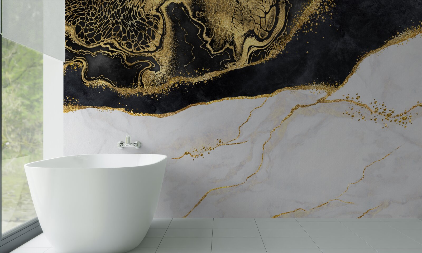 Fototapeta czarne fale otaczają piaszczyste wybrzeże