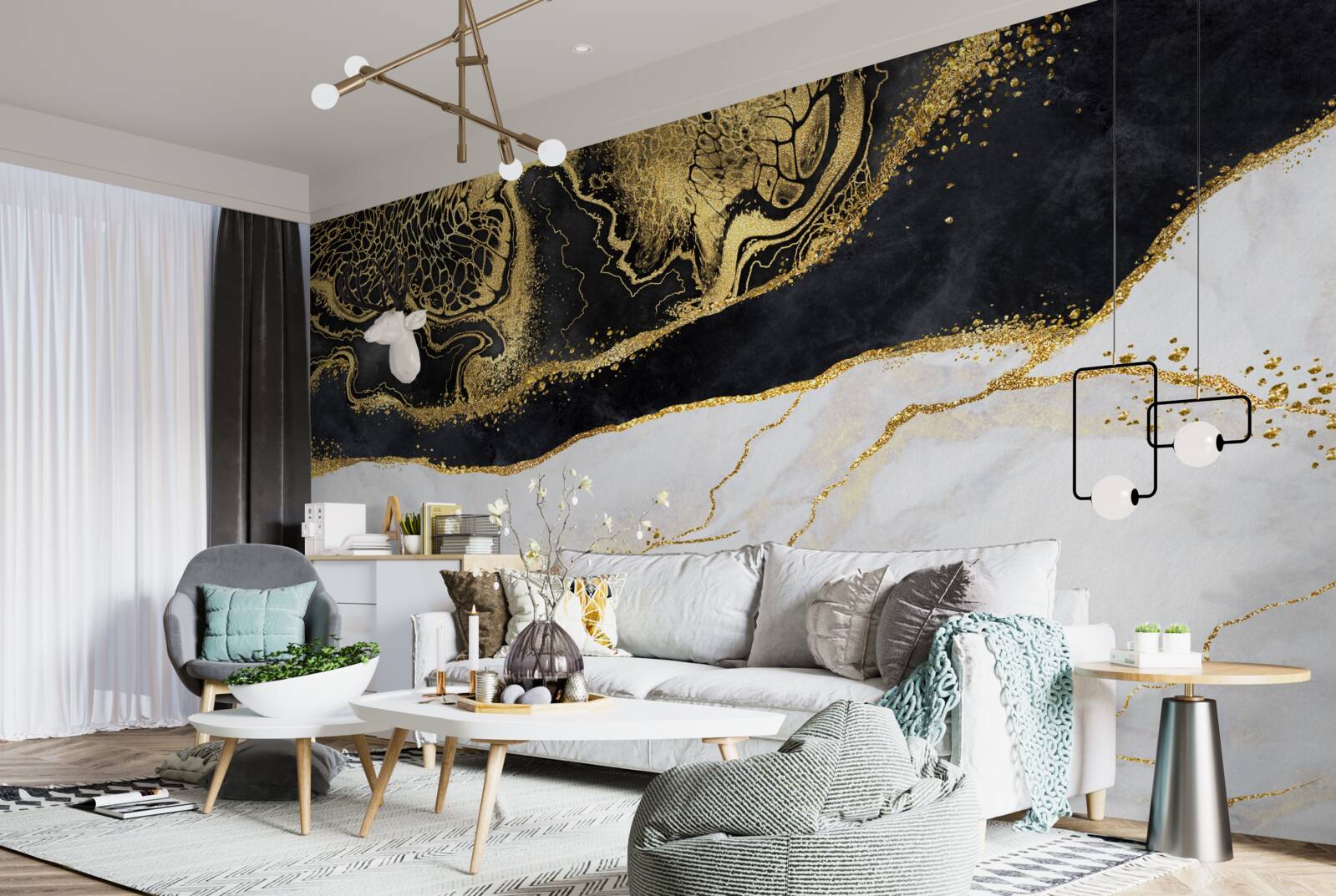 Fototapeta czarne fale otaczają piaszczyste wybrzeże