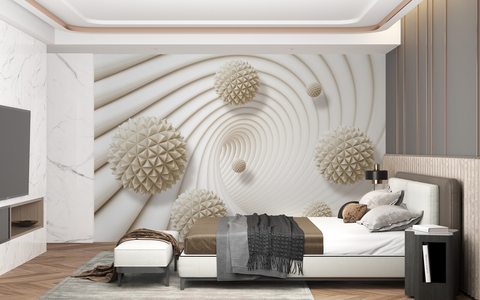 Fototapeta jasne kule w kształcie szprych w wirze