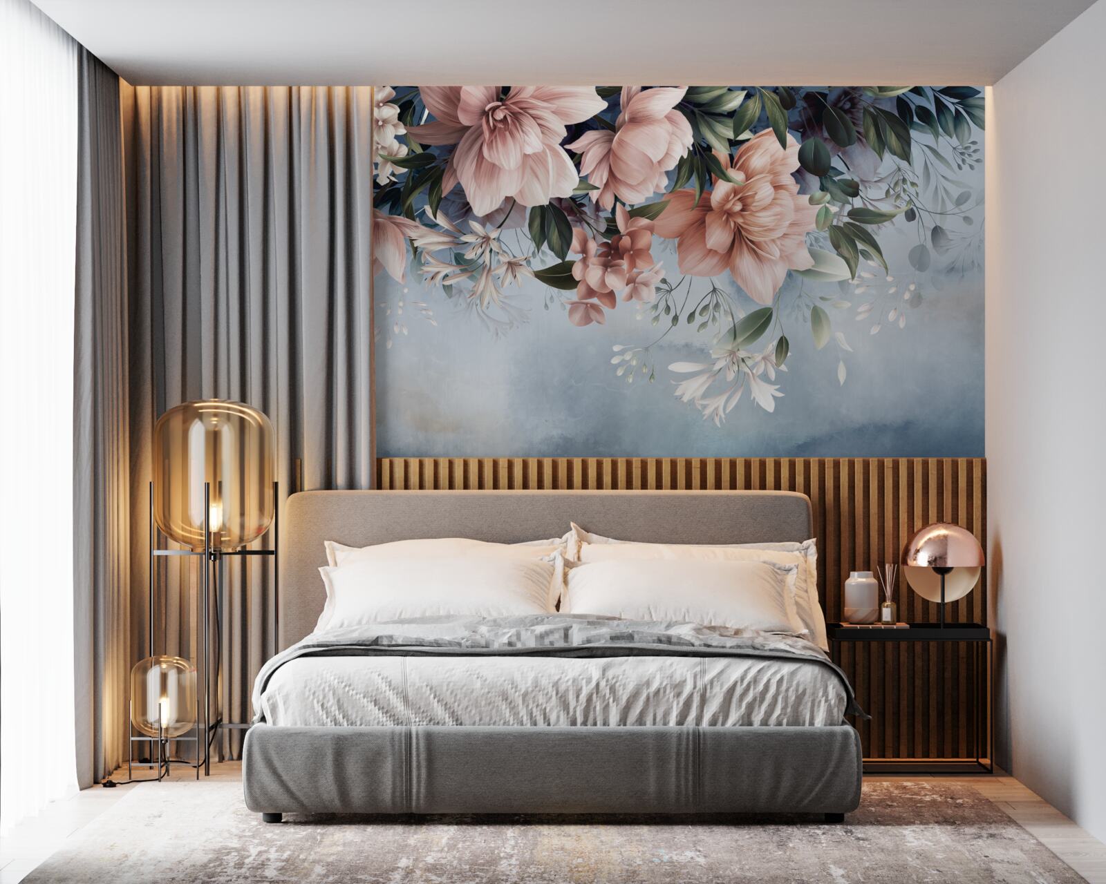 Fototapeta gałęzie kwiatów opadają na powierzchnię wody