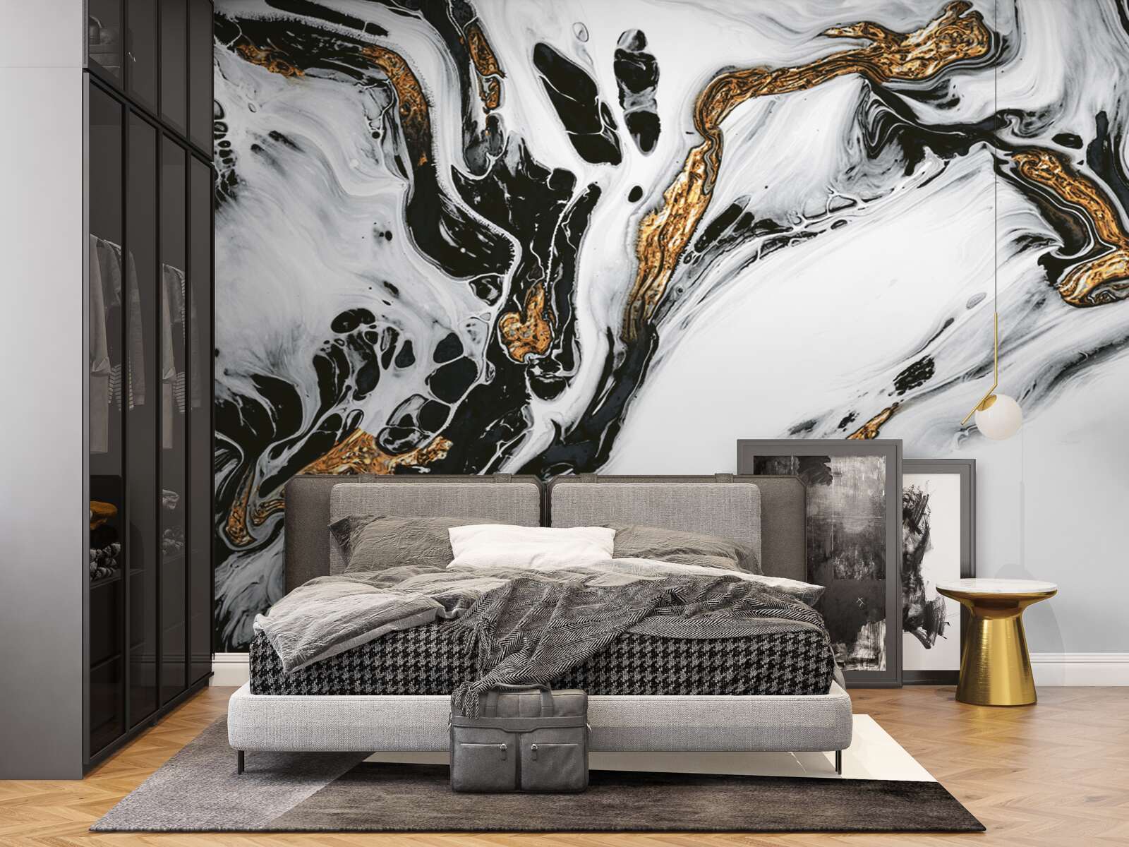 Fototapeta stoki pokryte śniegiem, z kamieniami w złotym świetle