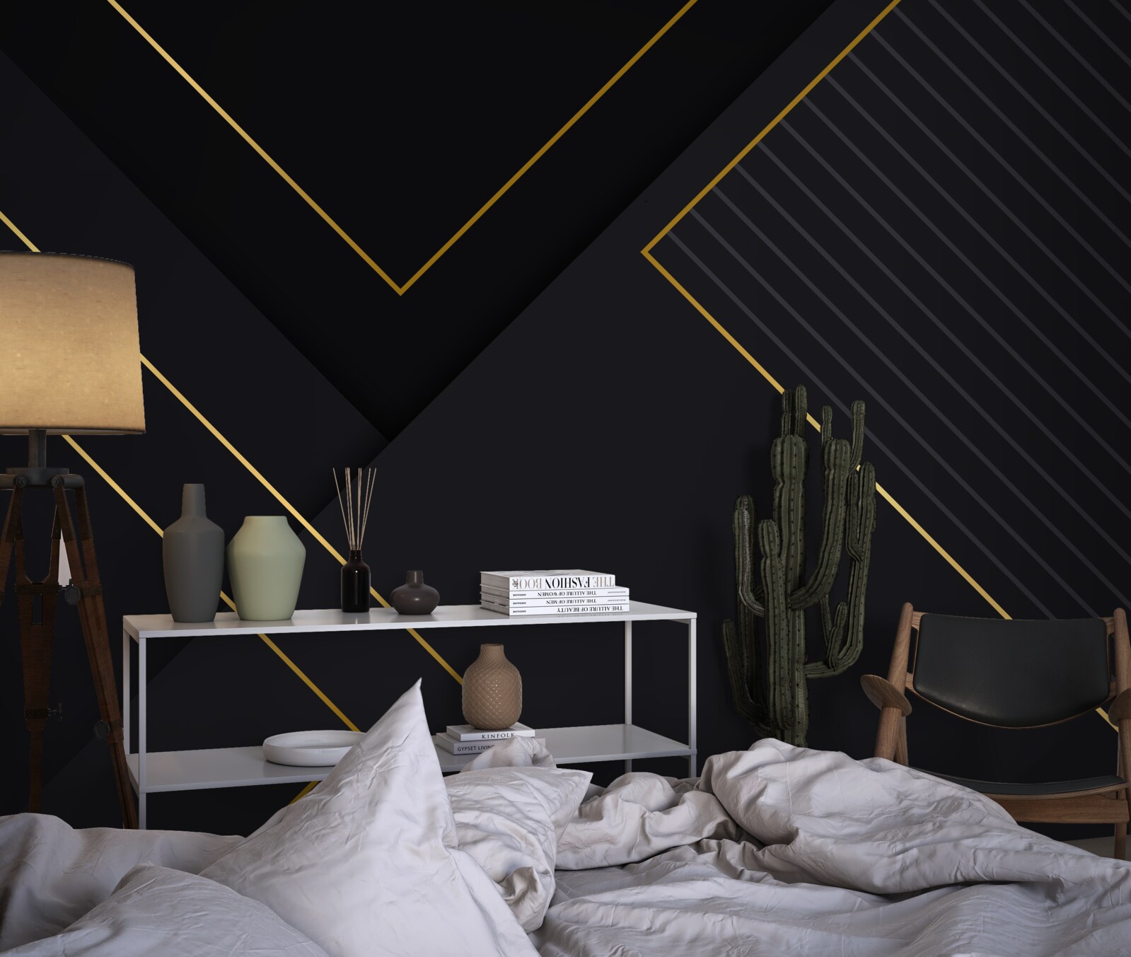 Fototapeta prostokąty o złotym odcieniu z czarnym rdzeniem