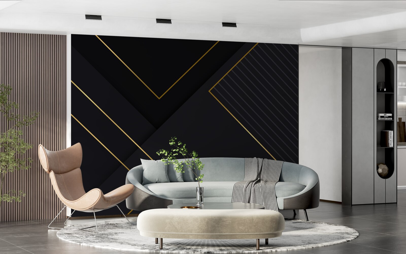 Fototapeta prostokąty o złotym odcieniu z czarnym rdzeniem