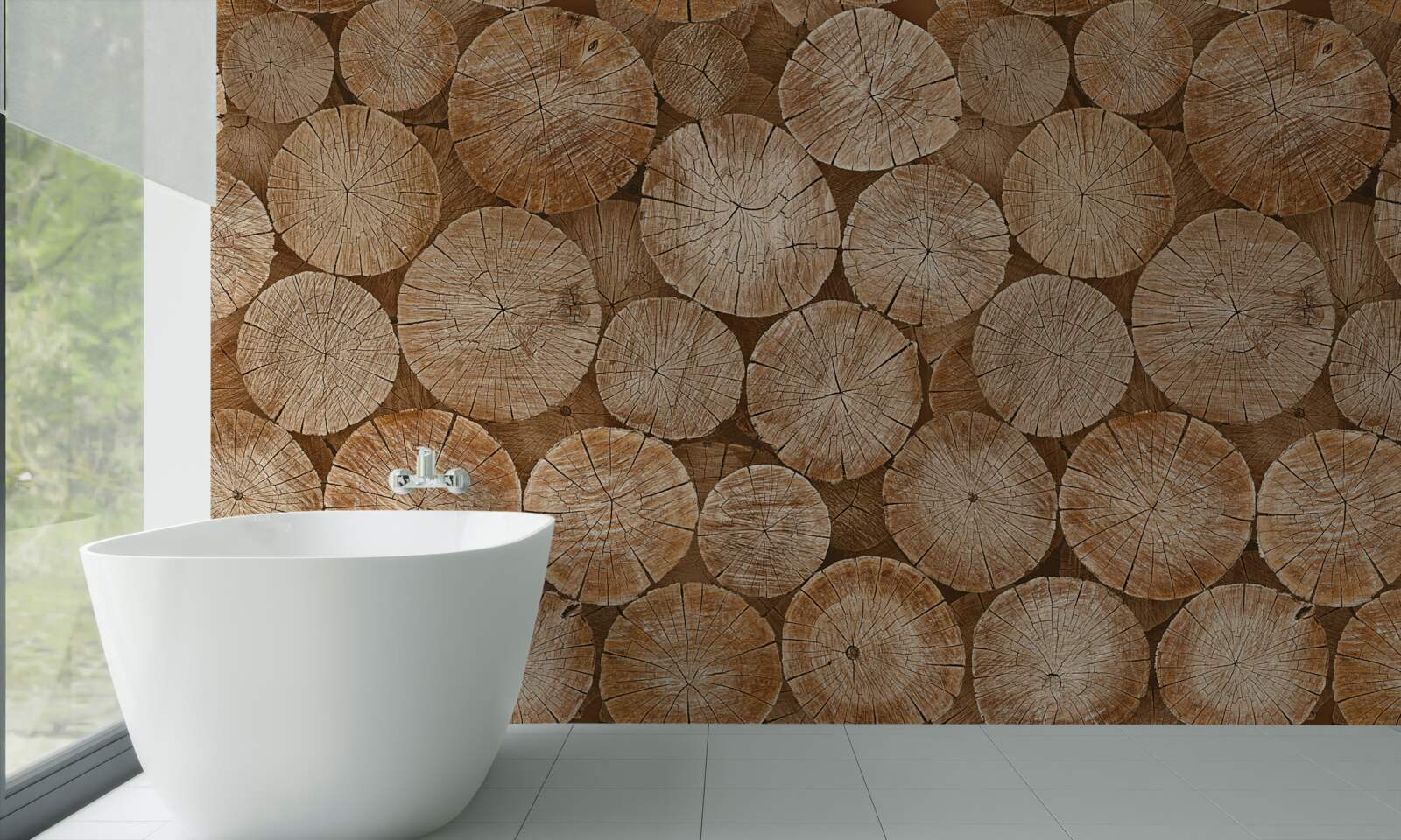 Fototapeta stos zebranego drewna opałowego