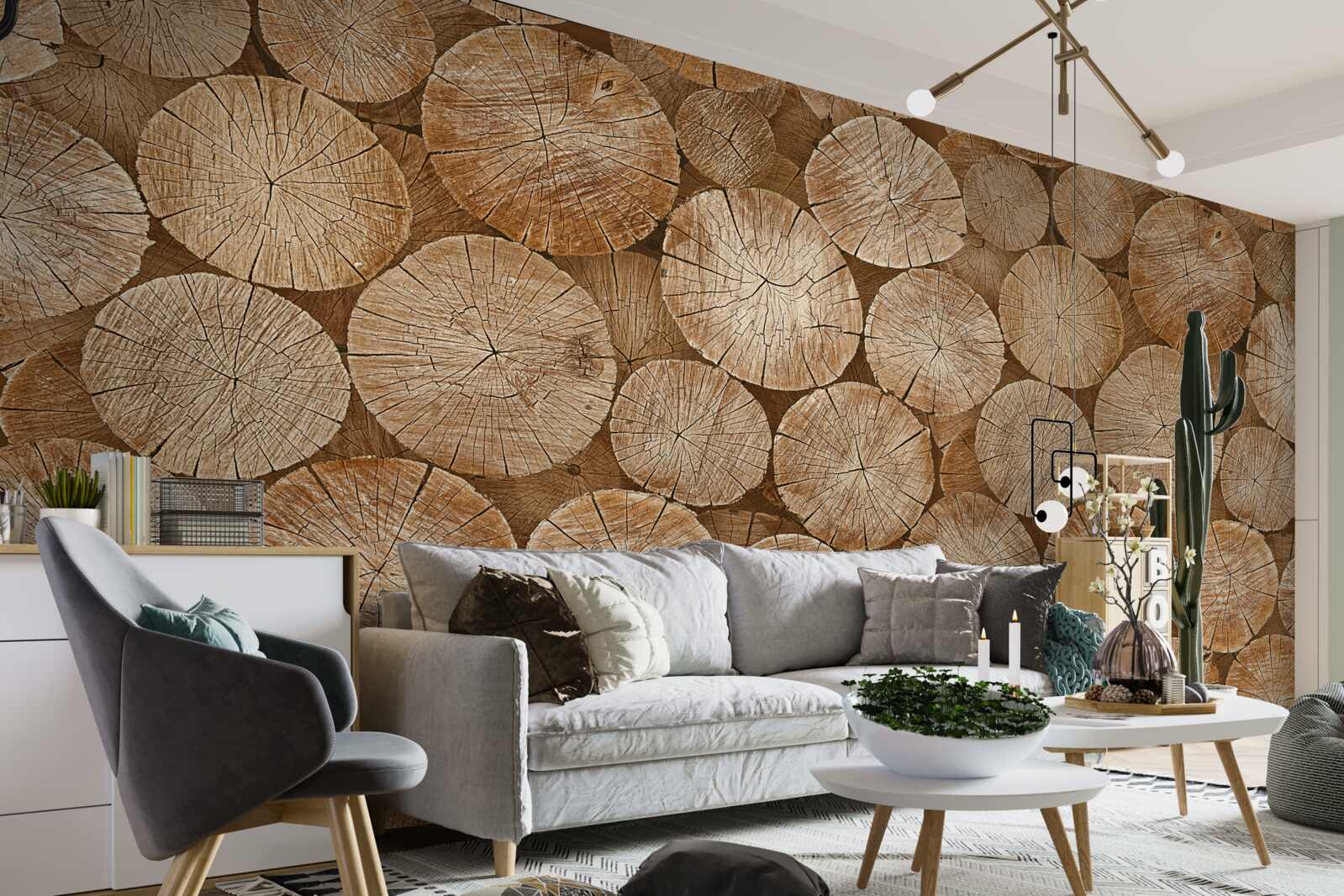 Fototapeta stos zebranego drewna opałowego