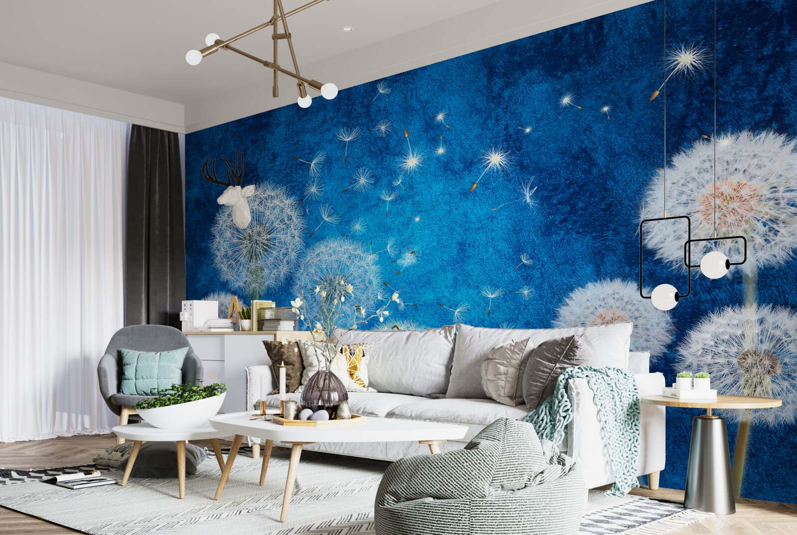 Fototapeta gwiaździste niebo usiane jest mleczami