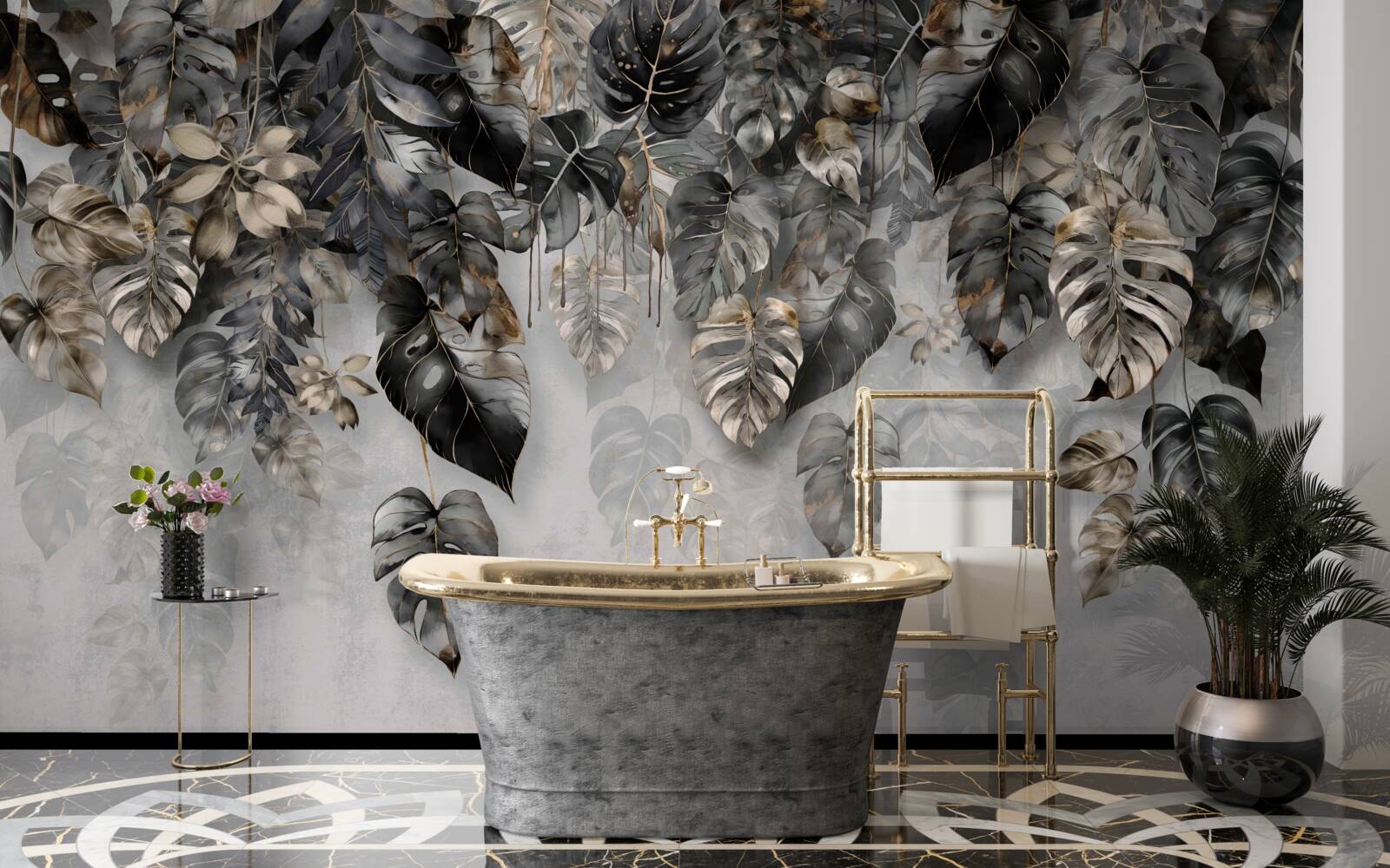 Fototapeta wiszące ciemne liście tropików