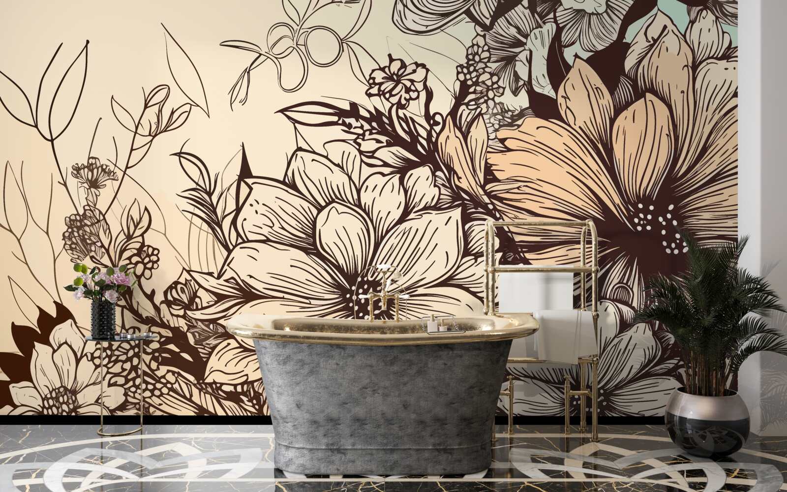 Fototapeta tropikalne kwiaty wypełnione kolorami