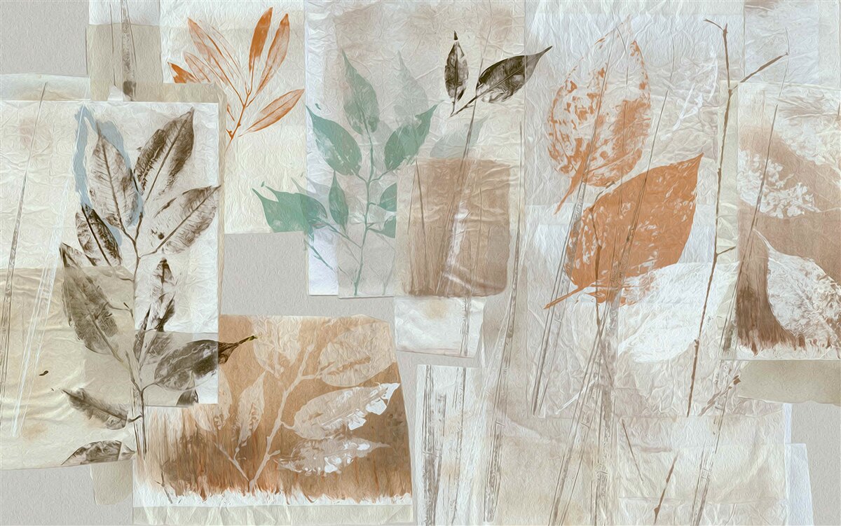 Fototapeta odsłanianie kwiatów i liści poprzez farbę