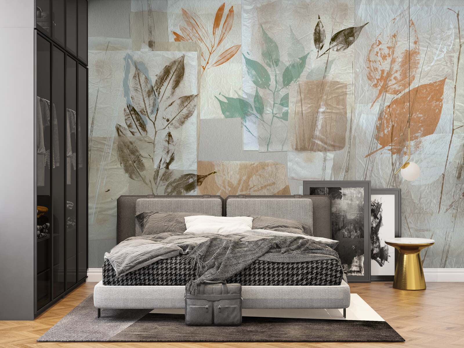 Fototapeta odsłanianie kwiatów i liści poprzez farbę