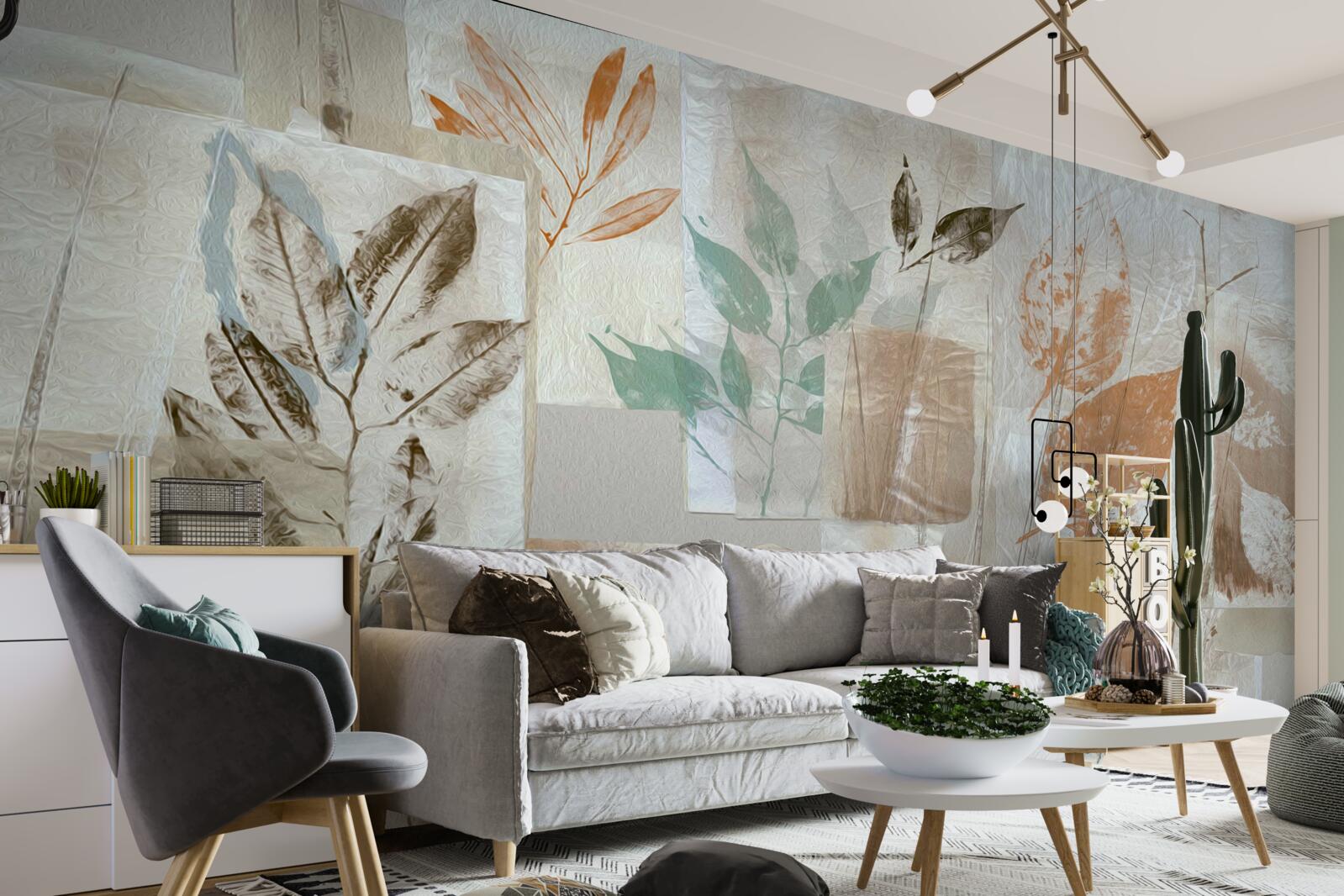 Fototapeta odsłanianie kwiatów i liści poprzez farbę