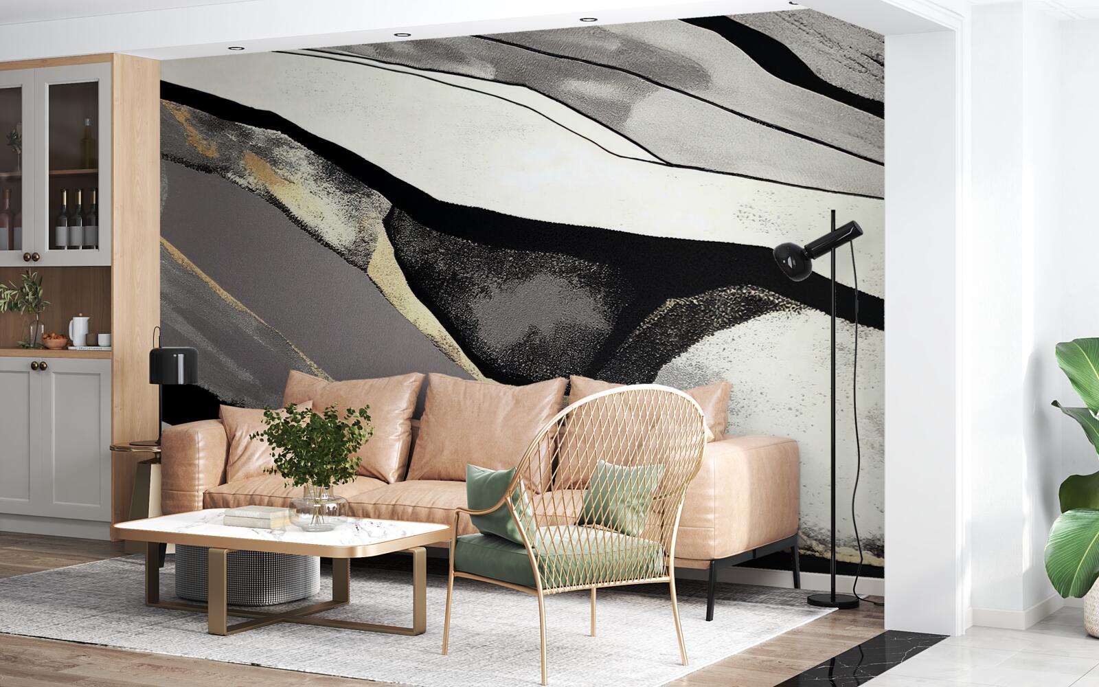 Fototapeta niesforne szczyty górskie, obute w czerń