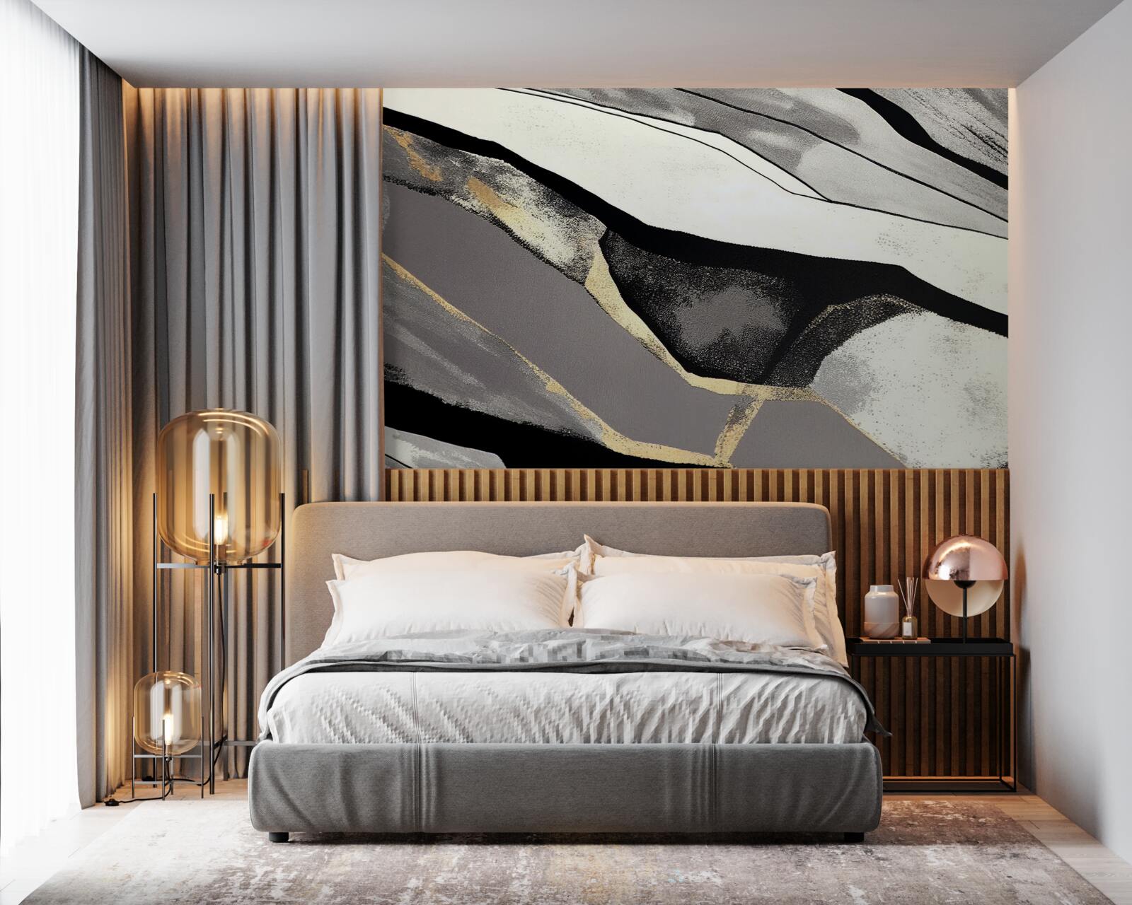 Fototapeta niesforne szczyty górskie, obute w czerń